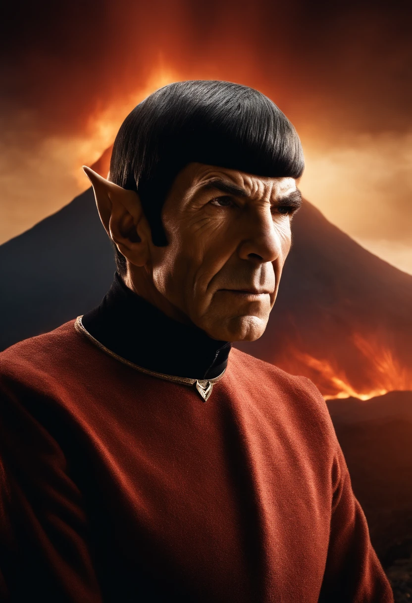 Senhor Spock fazendo o tradicional gesto volcano de Paz e vida longa