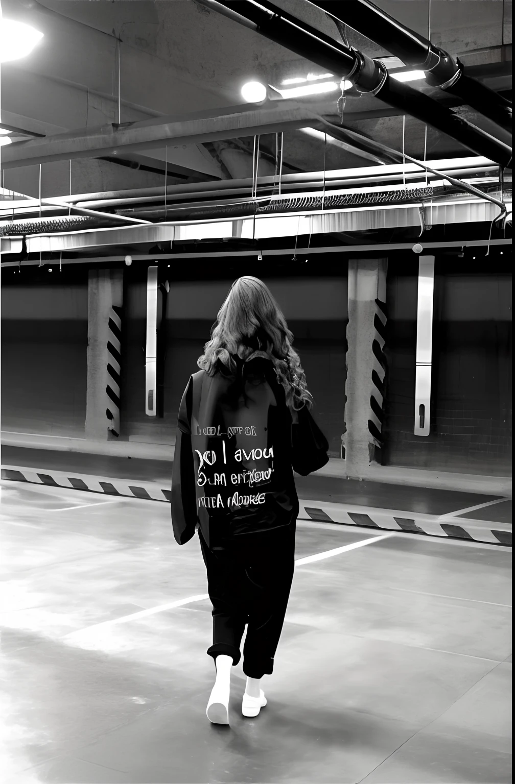 handsome girl , photo from the back, beautiful hair, Wavy Hair