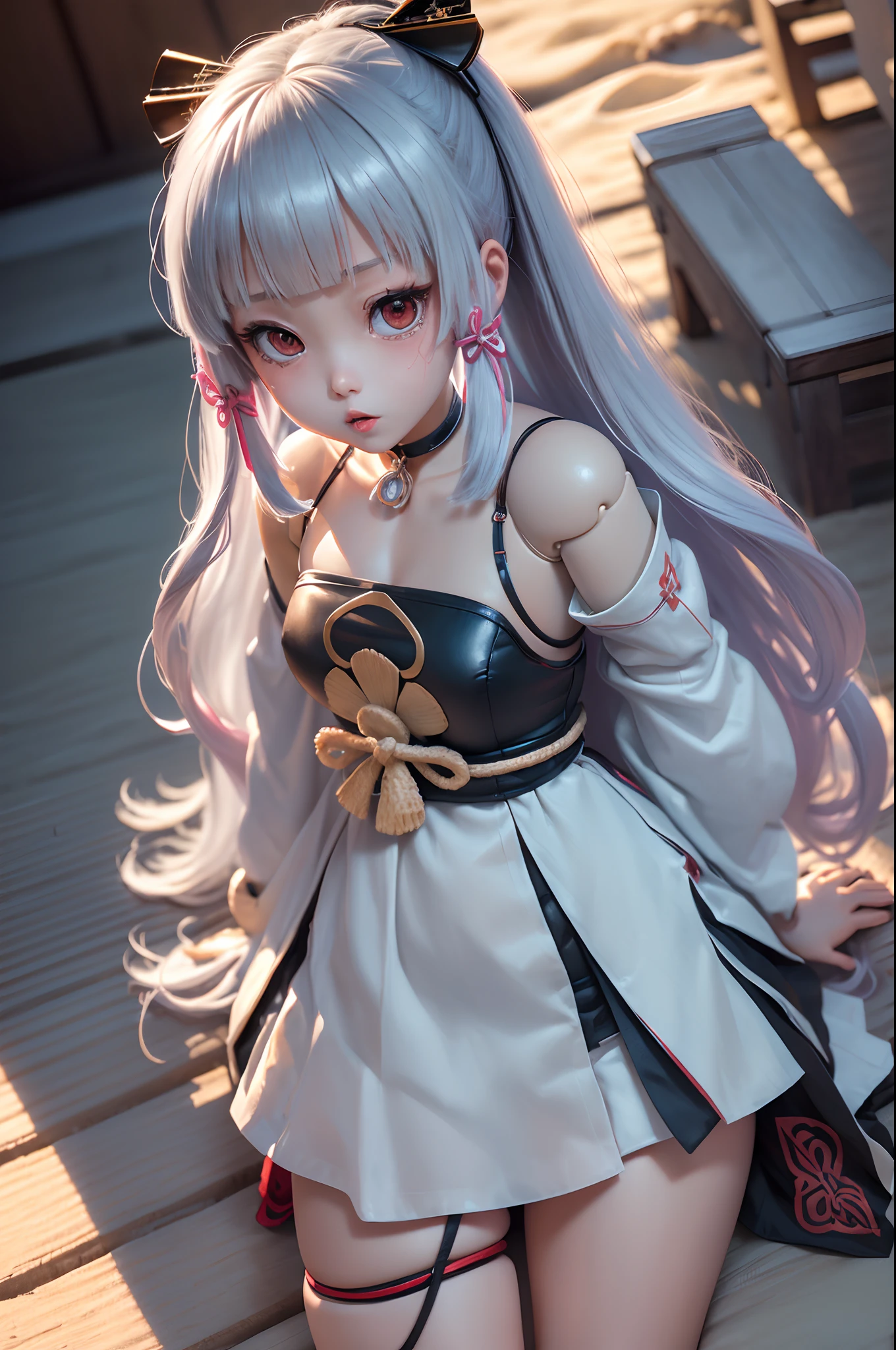 masutepiece, (High resolution), (Best Quality), (amazing quality), (ultra-detailliert), (Unity 8k壁纸), (Solo), (Inorganic), (blanche),(The skin), (joint)+++, (Beach), (deadpan), (Ejaculate on a doll), (Girl trembling with sexual climax)