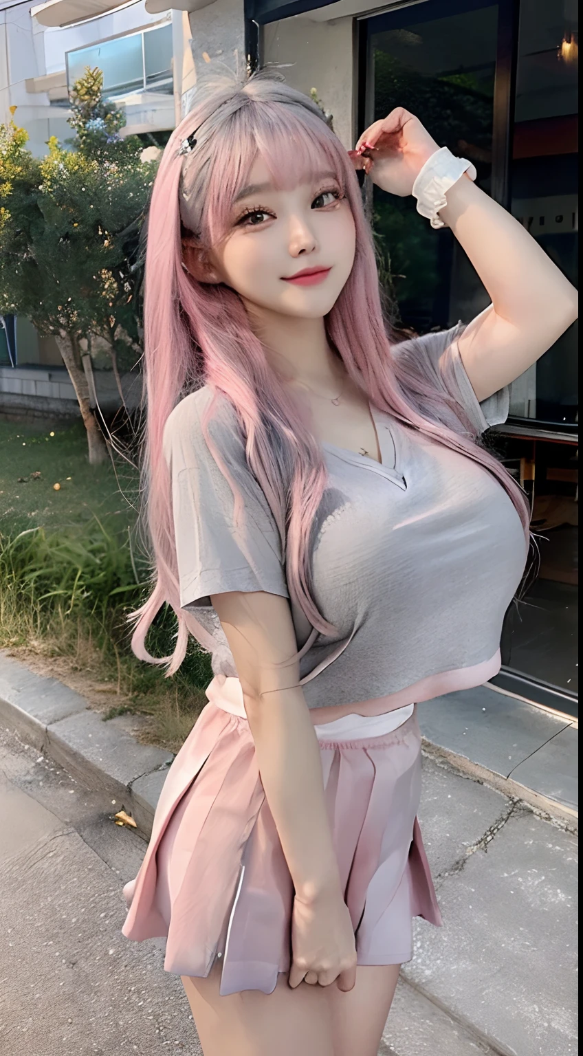 anime girl with pink hair and white shirt posing for the camera, seductive anime girl, oppai, marin kitagawa fanart, humanoid pink female squid girl, top rated on pixiv, with a large breasts, anime moe artstyle, anime best girl, anime waifu, zero two, anime character, haruno sakura, ahegao, female anime character, attractive anime girl