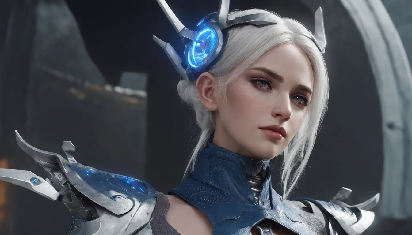 Cirilla Fiona Elen Riannon，Highest image quality，Outstanding details，超高分辨率，（Fidelity：1.4）, Favor the details，closeup cleavage，Ride a dragon，High-tech dragon knight mech，He has a delicate and beautiful face，（（Blue-white flying semi-mechanical fuselage：1.8）），Raised sexy，frontage，cyber punk perssonage，Futuristic，mechanically aesthetic，Virtual Engine 5，Perfect detail rendering，rendering by octane，hyper HD