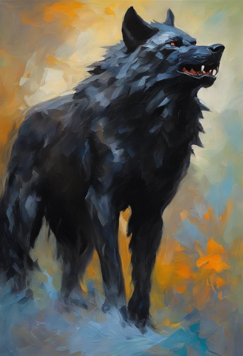 werewolf gigantic black humanoid wolf.