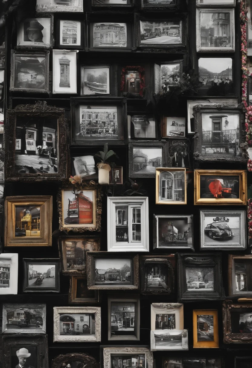 multi,collage,9screen,black&white,photo,Portobello Road Market