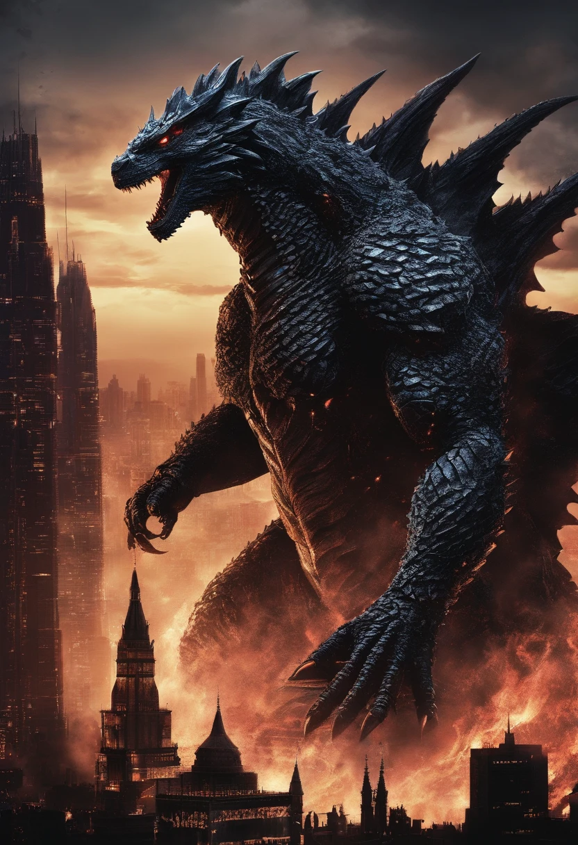 Godzilla,immensity,Spiny armor,salama,laser,Delicate picture