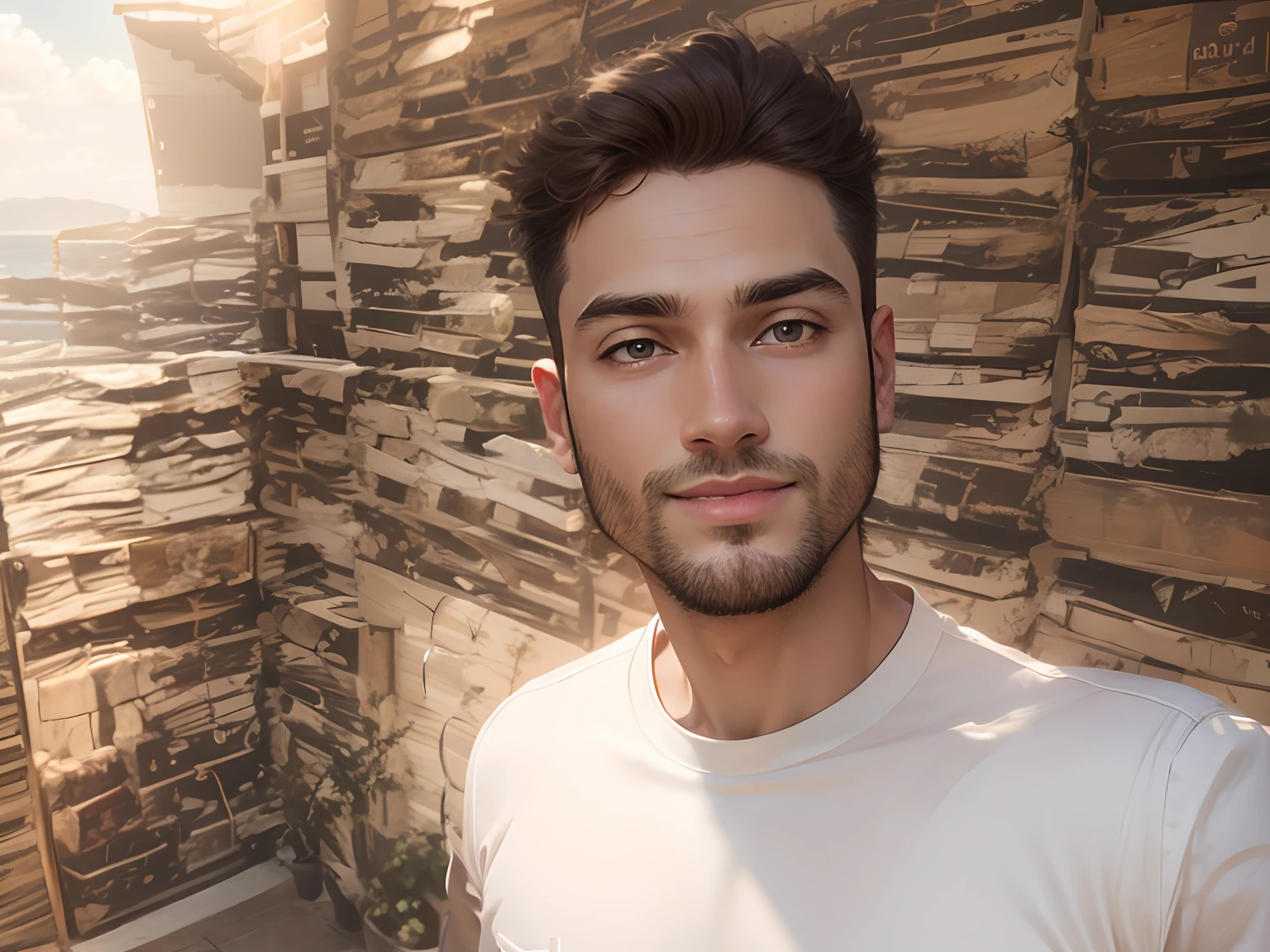 Change background handsome realistic natural