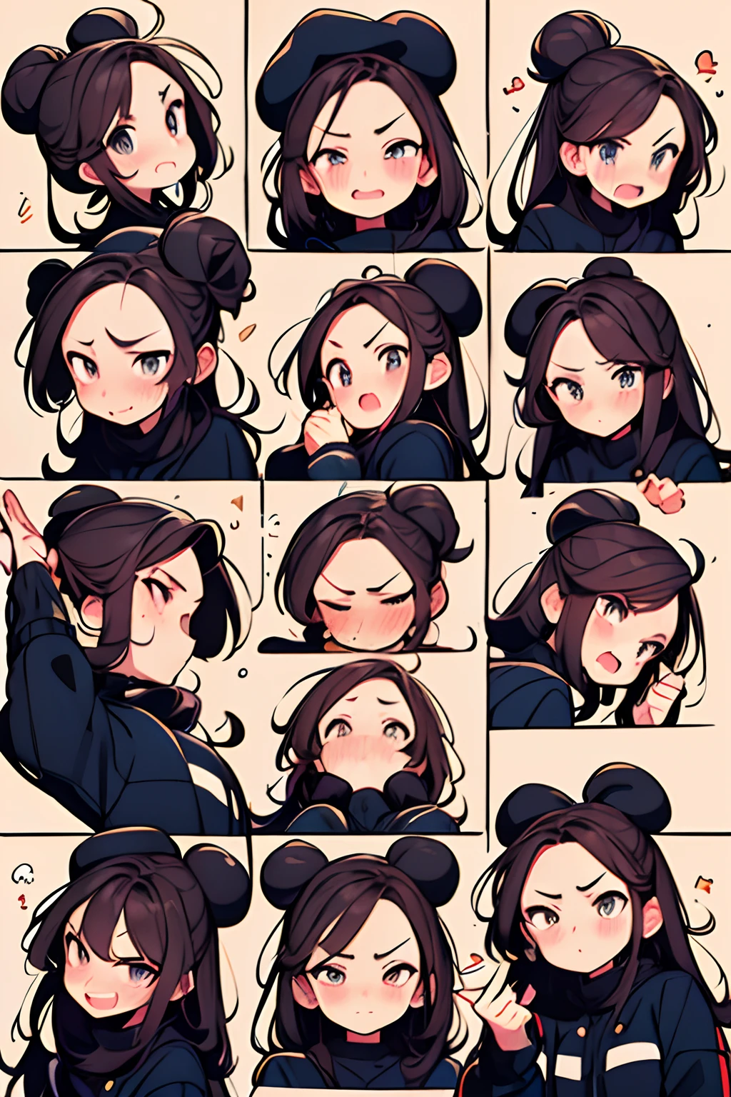 Cute boy avatar,Emoji pack, We look forward to having you participate in Dconrt NyTwoTwotoosersesoteos ,(9 emojis,emoj (beret) gauges,Align arrangement),9 poses and expressions (grieves,astonishment,having fun,exhilarated,big laughter,Mild anger,doubt,Touch your head,Sell moe,wait) ,Anthropomorphic style,Disney style,Black stroke,differentemotions,9 poses and expressions,8K