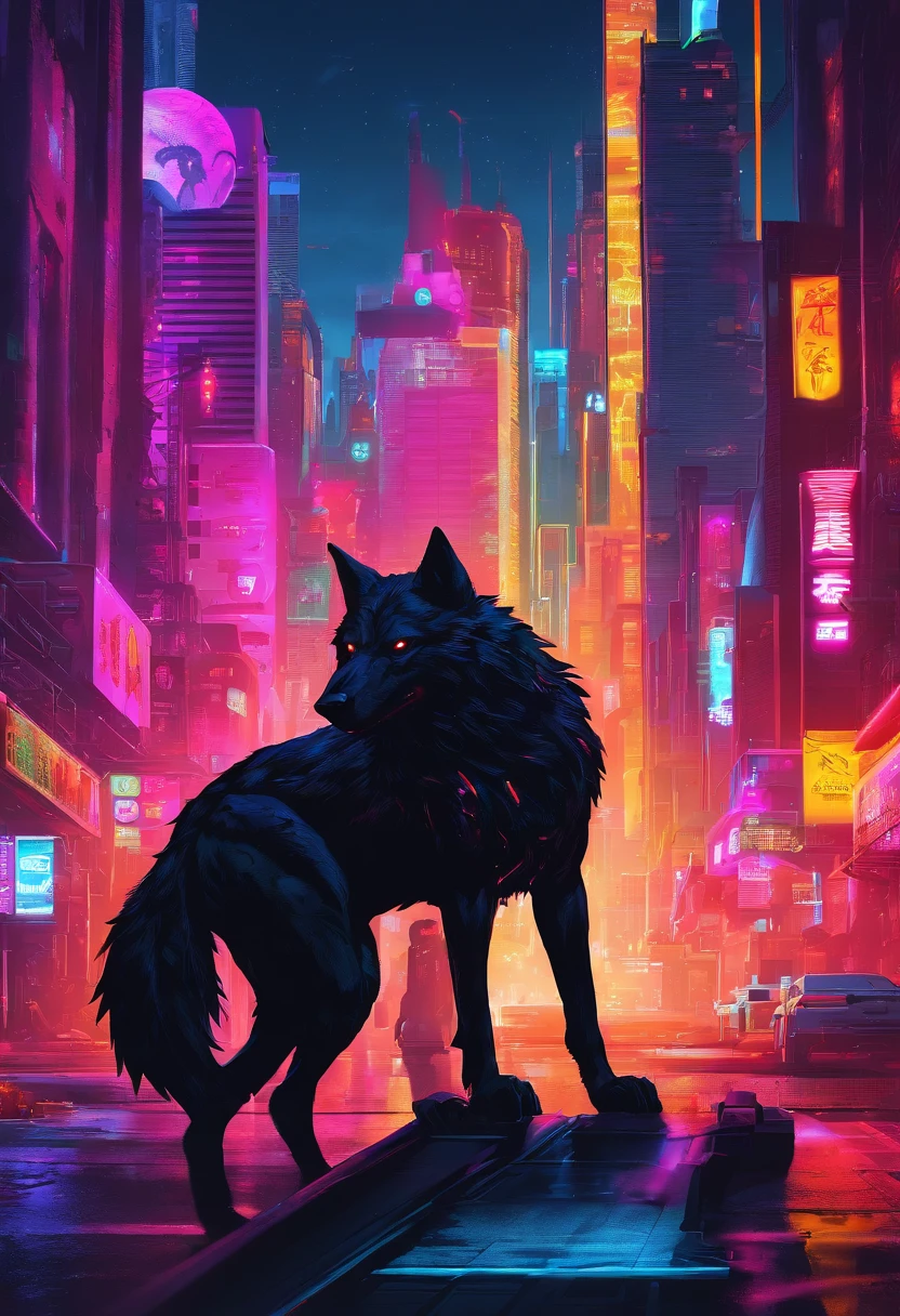 werewolf gigantic black humanoid wolf.