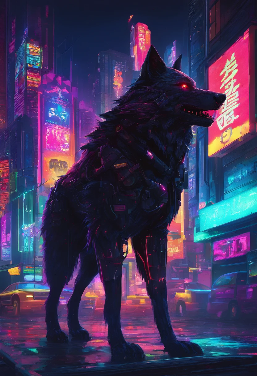 werewolf gigantic black humanoid wolf.