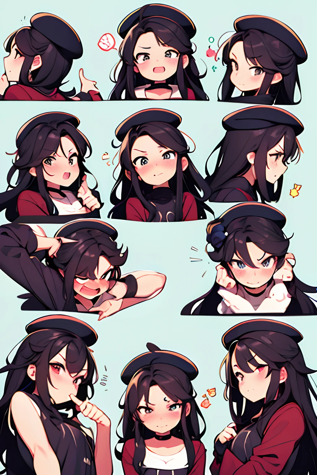 Cute boy avatar,Emoji pack, We look forward to having you participate in Dconrt NyTwoTwotoosersesoteos ,(9 emojis,emoj (beret) gauges,Align arrangement),9 poses and expressions (grieves,astonishment,having fun,exhilarated,big laughter,Mild anger,doubt,Touch your head,Sell moe,wait) ,Anthropomorphic style,Disney style,Black stroke,differentemotions,9 poses and expressions,8K