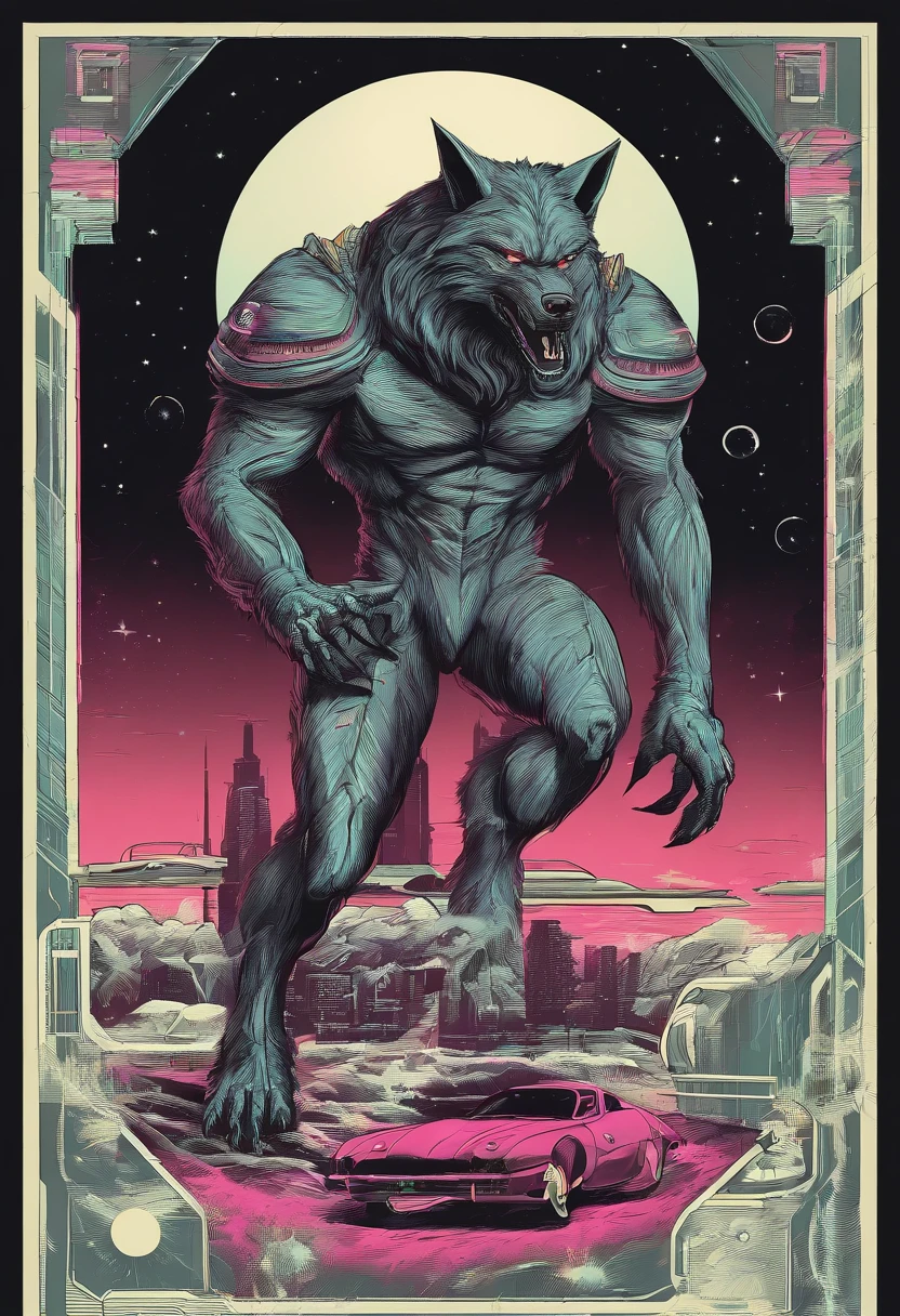 werewolf gigantic black humanoid wolf.