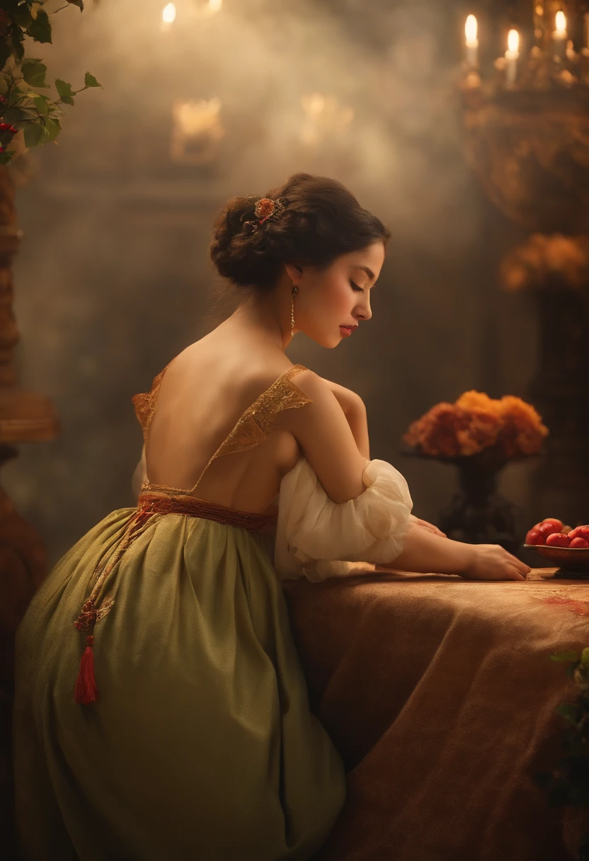 Girl making her choice, Perhaps through heartfelt conversations and gestures. In the 17th century、fullnude