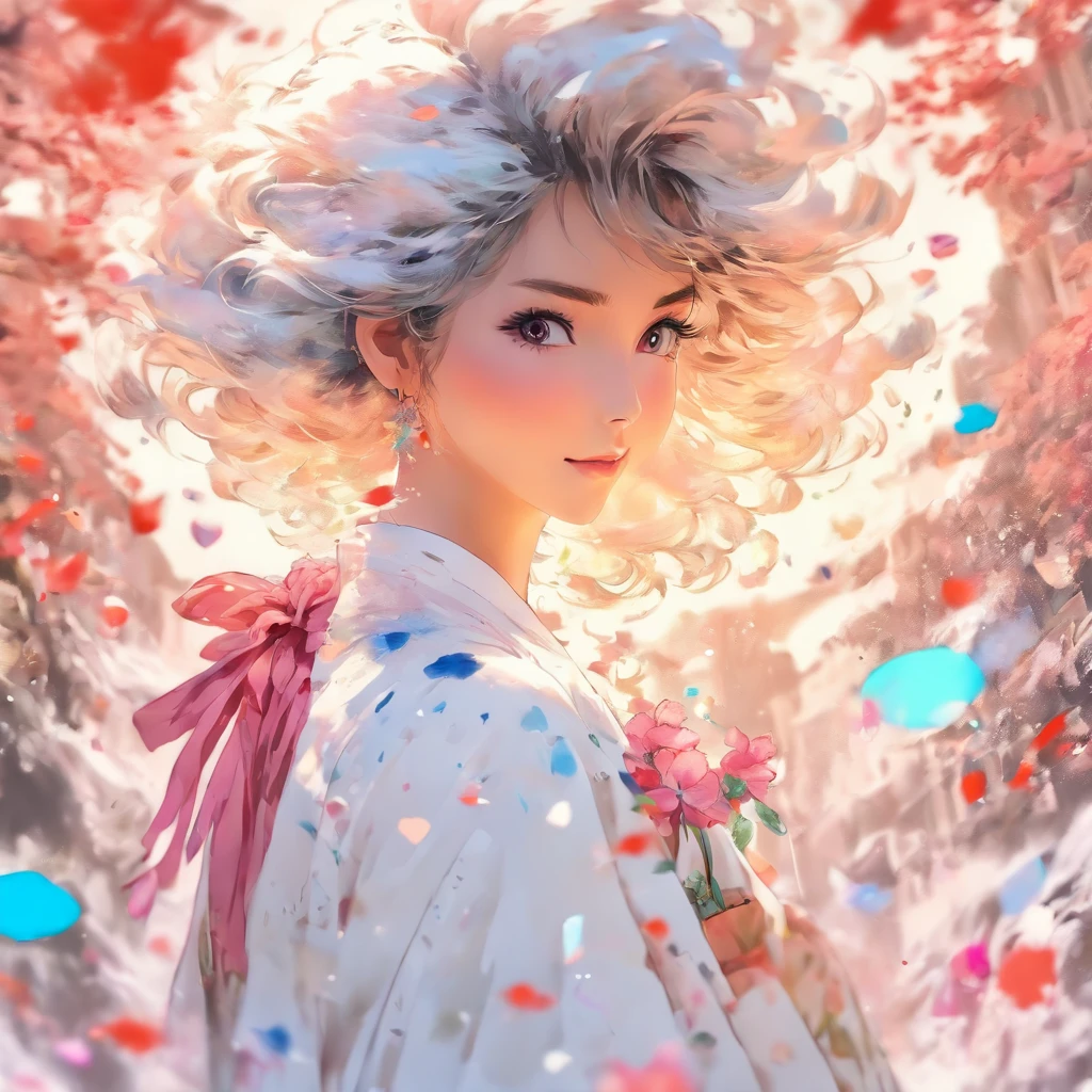 stechu,(white background:1.4), ((tachi-e)), original,(illustration:1.1),(best quality),(masterpiece:1.1),(extremely detailed CG unity 8k wallpaper:1.1), (colorful:0.9),(panorama shot:1.4),(solo:1.2), (ink splashing),(color splashing),((watercolor)), clear sharp focus,{ 1girl standing },((korean style )),flower background,outdoors,rocks, looking at viewer, make happy expressions,soft smile,pure,beautyfull detailed face and eyes,beautyfull intricacy clothing decorative pattern details, black hair,black eyes,colorwater