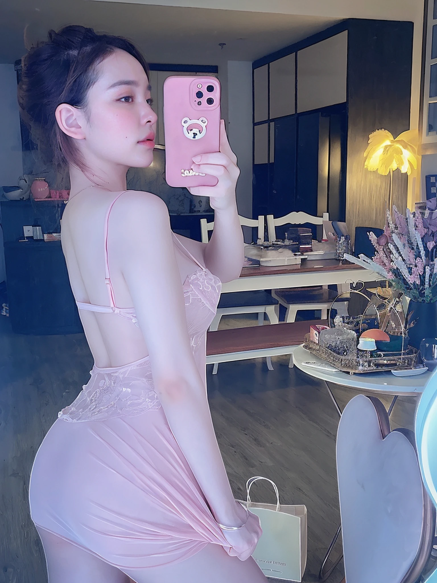 beautiful sexy vietnamese girl, 16k image, very detail image, black eyes, Heart lips, Charming expressions, Extremely detailed and realistic photos. sharp focus. Extremely detailed photos, Skin details, Face details, Hair details, Thoracic area details. nsfw:1.3, black eyes, wide open, Look straight at the camera, Very detailed eyes, very wide open eyes. two eyes equal, very balanced, Affectionate gaze, The sides of the chest are proportional, Erotic