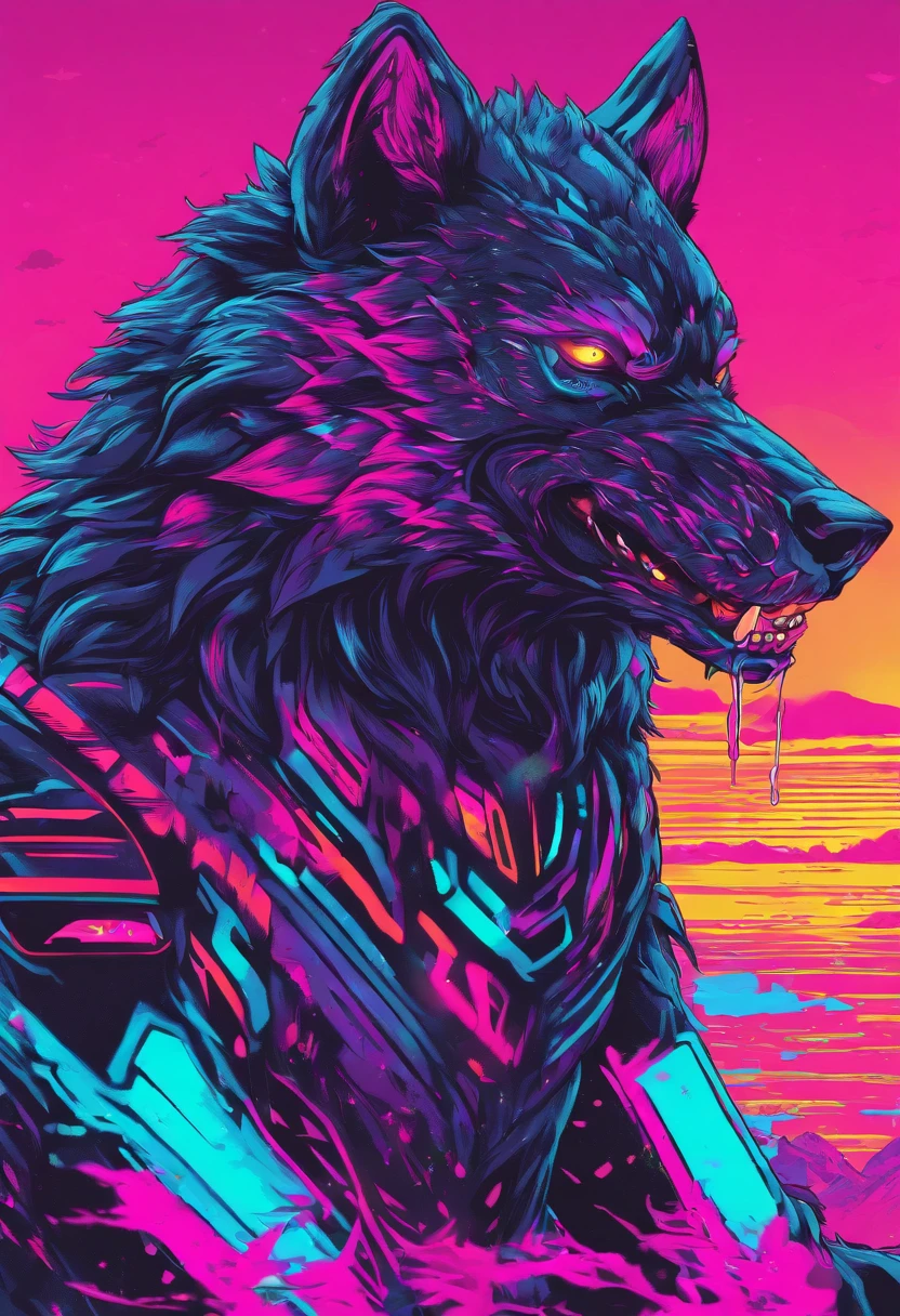 werewolf gigantic black humanoid wolf.