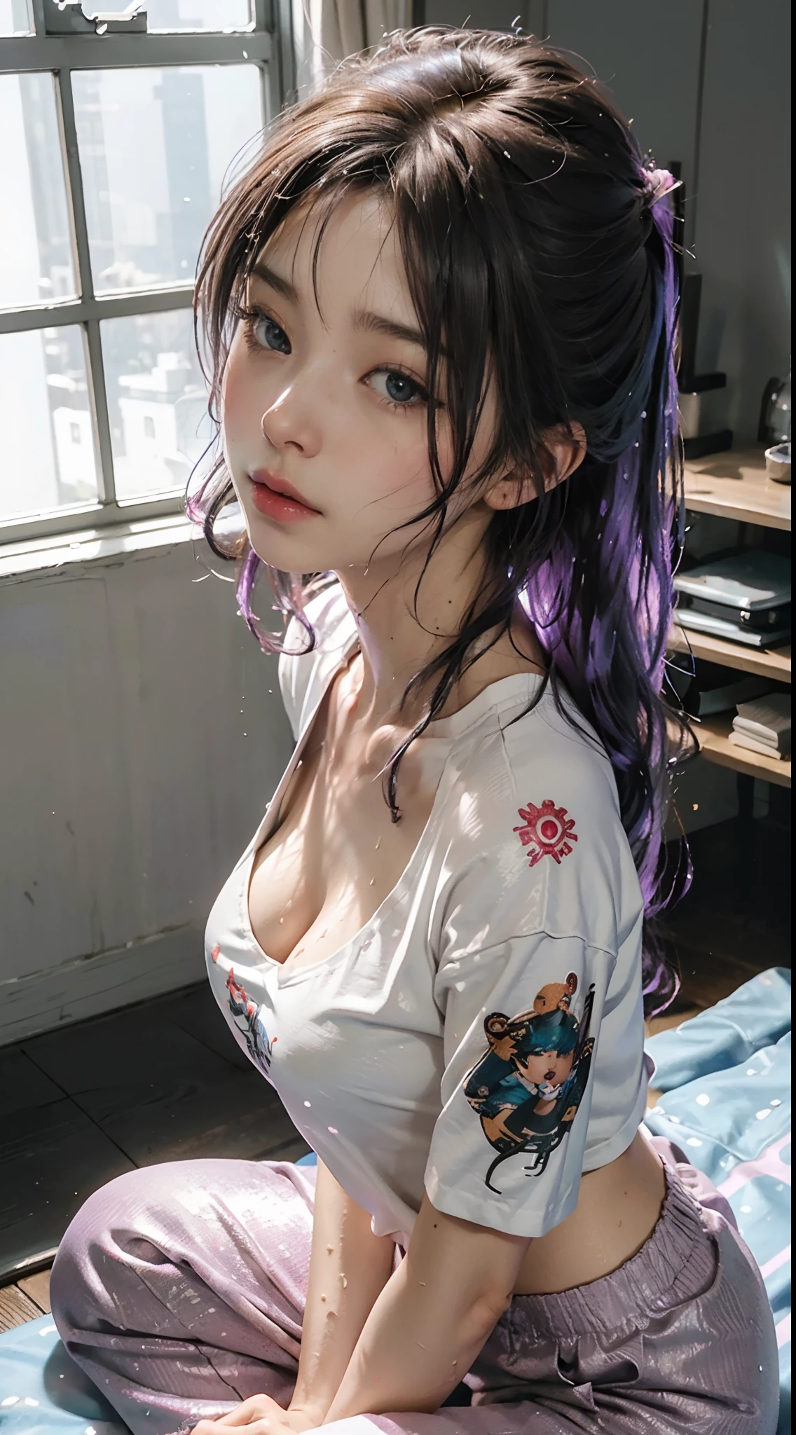 (Punk Girl:1.4),ビーチでCompletely nakedで走り抜ける、 Mallet Hairstyles,(Colorful gradient hair:1.5)、ブラジャーを付けていないNaked boobs in full view、The areola is completely visible、No bra、No underwear、Naked whole body姿, (Intricate details:1.2), (Very detailed face and eyes:1.2), Naked whole body、Dynamic Photography,Beautiful girl exposing her beautifully shaped naked bust、太陽の下輝くCompletely nakedの肌、 (Delicate images)、Showing her raw pussy without wearing pants, (RAW Photos: 1.2), (Realistic: 1.6), (Very detailed), (High resolution), (Highest quality), (masterpiece)、Completely naked、Naked boobs in full view、No bra、Exposing pink nipples、Delicate nude body、Red cheeks and embarrassed look、Fully naked boobs exposed、The areola is completely visible、Staring up at me with an inviting look、Not wearing a bra、完全なるNaked whole body、Completely nakedでまんこを露出した美女、A beautiful slim girl shows off sexy poses、Sweaty and shiny naked body、Pussy in full view、Beautiful white and shining skin、masterpiece, 
