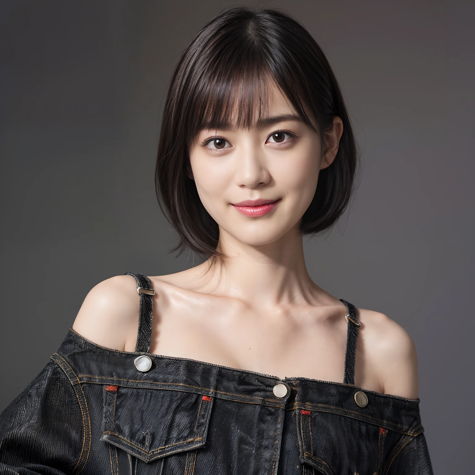 ((1womanl)), (((Black Shorthair))), (masuter piece:1,3)、top-quality、masterpiece、hight resolution、Original、highly detailed wallpaper、jeans、 (A slight smil)、a small face、((Full breasts))、(Graphic T-shirt with animal characters printed)、(Light on Face)、Live-action style, Beautiful facial features, Luxurious large room, cowboy shot