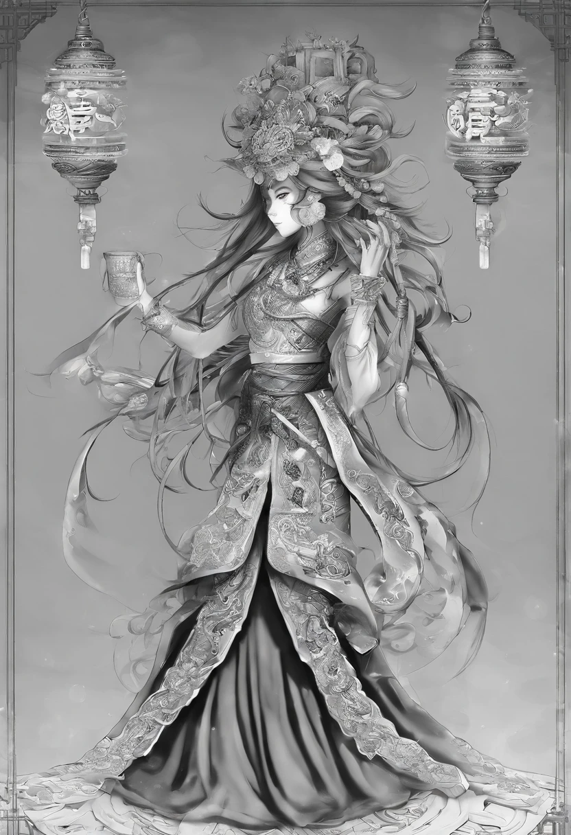 offcial art，，Solo，统一 8k 壁纸，ultra - detailed，Beauty and aesthetics，tmasterpiece，best qualtiy，（zentangle，tangled，entangle），（s fractal art：1.4），1girll，Black color hair，chineseidol，cropped shoulders，Short skirts，small thighs，Belly button，The is very detailed，dynamic angle，cow boy shot，（Chaos in its most beautiful form），flowy，（Bright color），overclocking，（Half-body：1.2），Chinese big breasts，（thangka flying sky：1.5），（Ribbons：1.3），（Dreamlike：1.5），（Hanfu：1.5），chinesedragon，Chinese Phoenix，（Smile with：0.5 ),(Chinese deities),