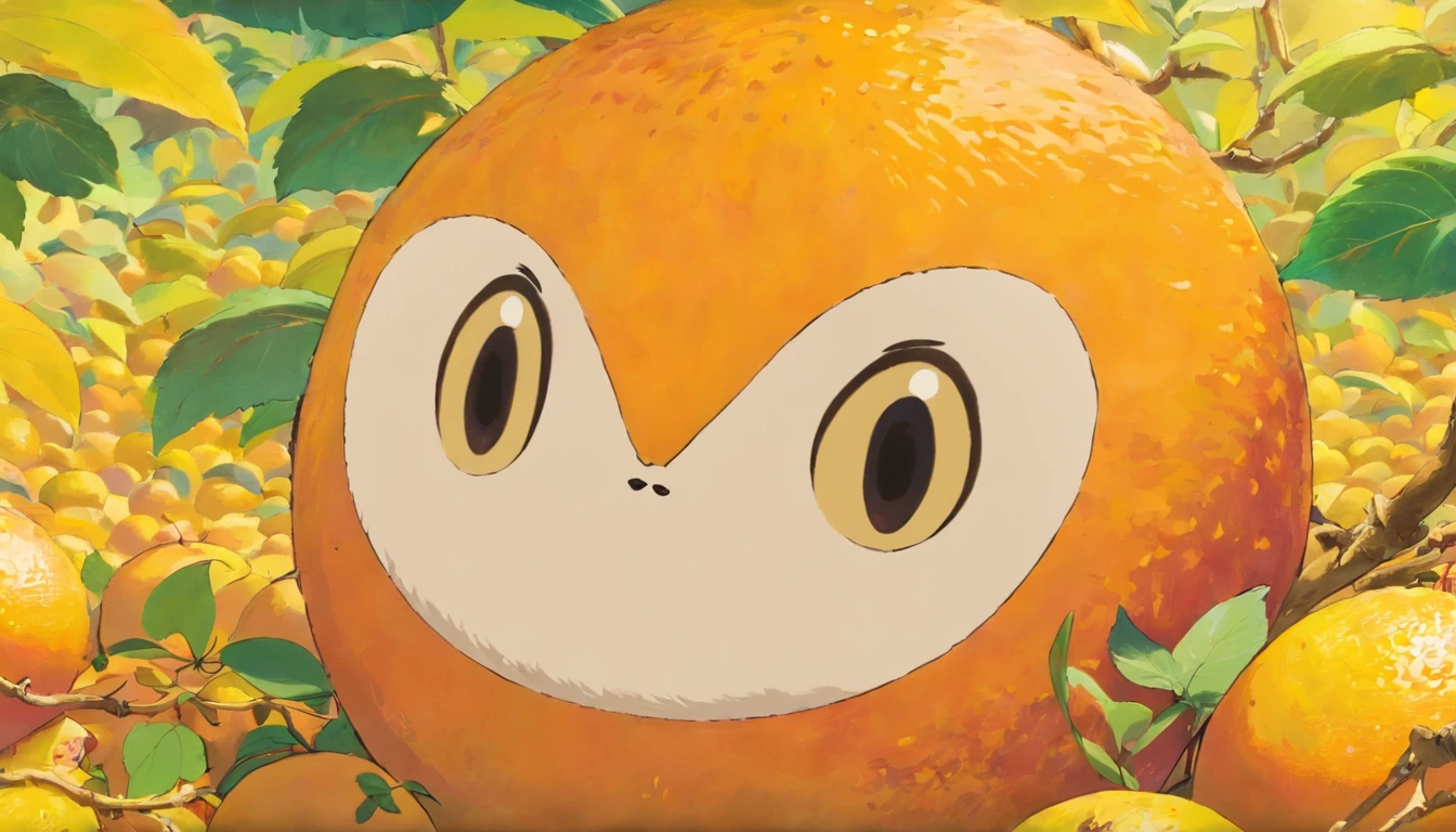 (Close-up) It's October in the golden autumn, and the grapefruits have ripened in my hometown.
