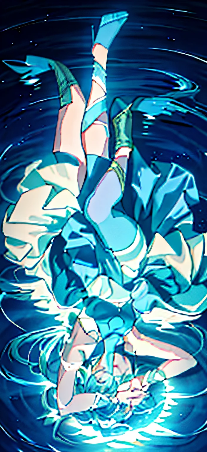 Ultra detail,blue colors,down view,Night scene,Girl lying in shallow water,Fluorescence is produced from the surface of water,mystical ambiance,fantasticcolors,Peaceful and peaceful scenery,Beautiful moonlight shines on the water,Luminous flowers,Detailed ripples on the water,The soft glow of the surrounding lights,Calm and peaceful nights,Sparkling stars in a clear night sky,Translucent water,Ethereal and otherworldly scenes