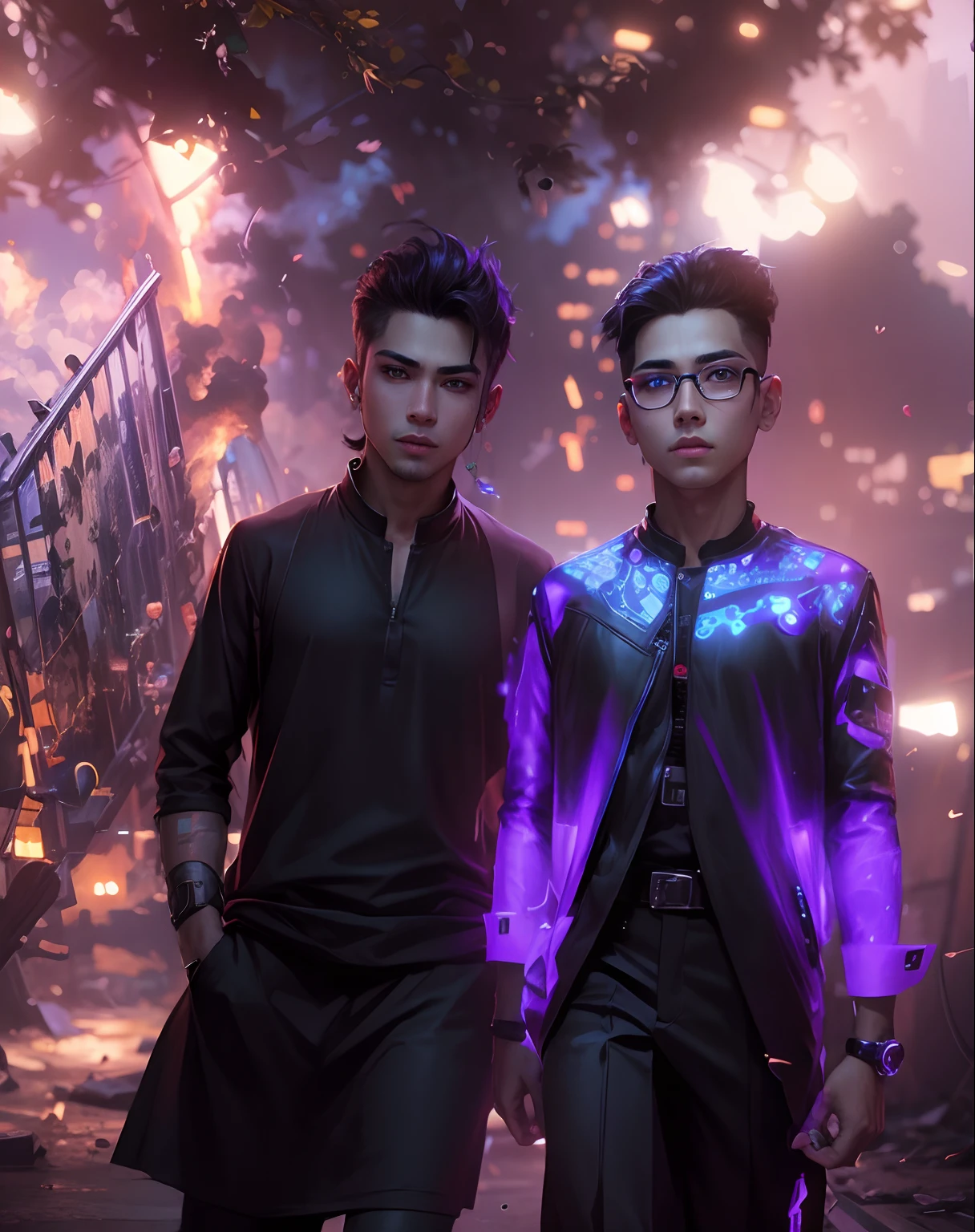 Change background cyberpunk handsome boy . realestic face