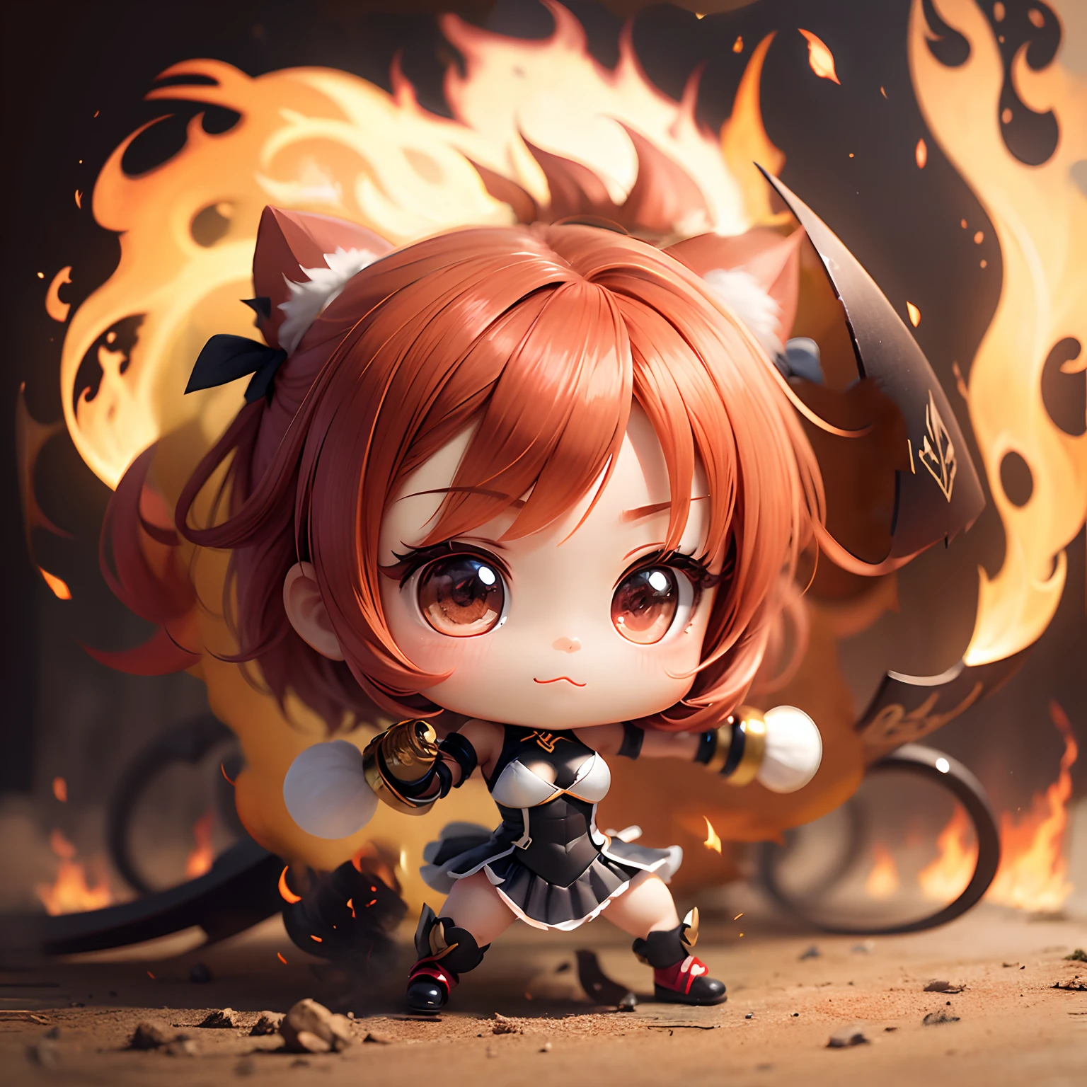 Flames and black smoke