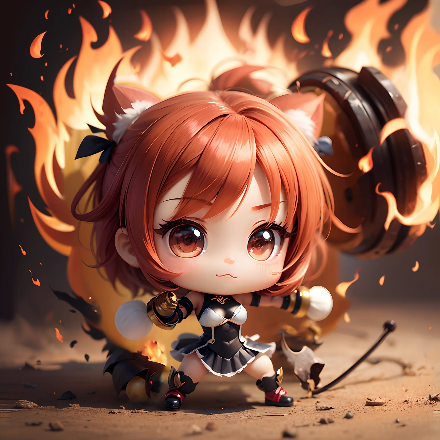 Flames and black smoke