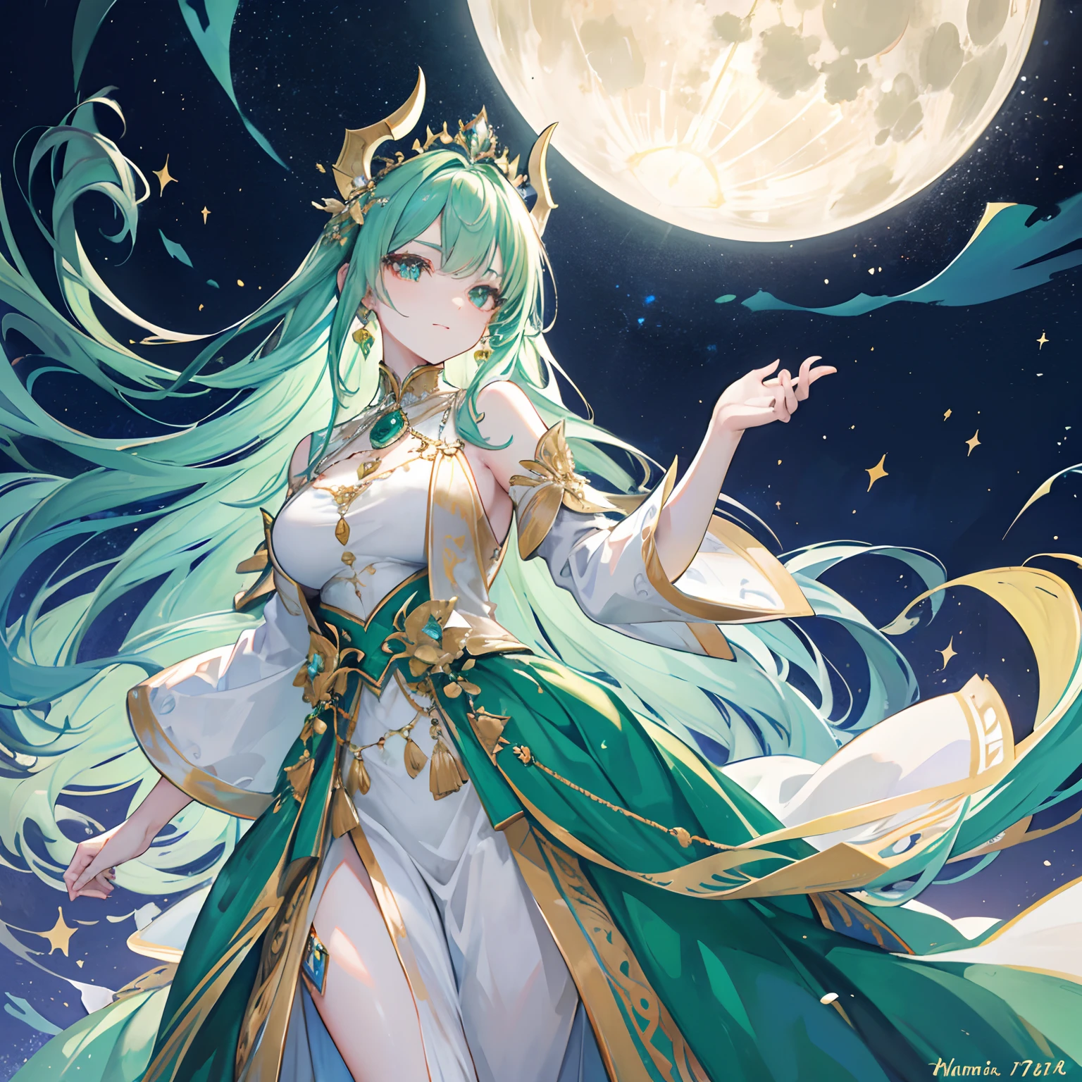 A universe full of stars,The Big Bang of stars,Energy Ball,Glass Flower,Chinese dragon,moon,jade sword,Jade Lotus