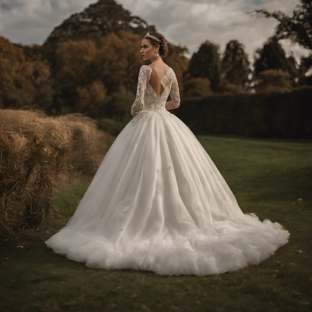 Best quality, Masterpiece, The future crown prince wears a stately and delicate royal wedding dress in white satin and tulle,Wear extra-long white gloves,Decorated with a huge ribbon bow, Lace, frilld, Woven pleats, Embroidery and jewelry, With large puff sleeves, Hourglass waist and voluminous Crinoline hoop skirt, bustle, and trains, white long gloves, pearl necklace and earrings, Carefully curly and styled hair