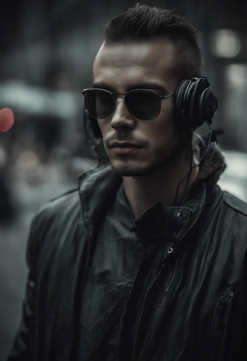Change background cyberpunk handsome boy realestic face