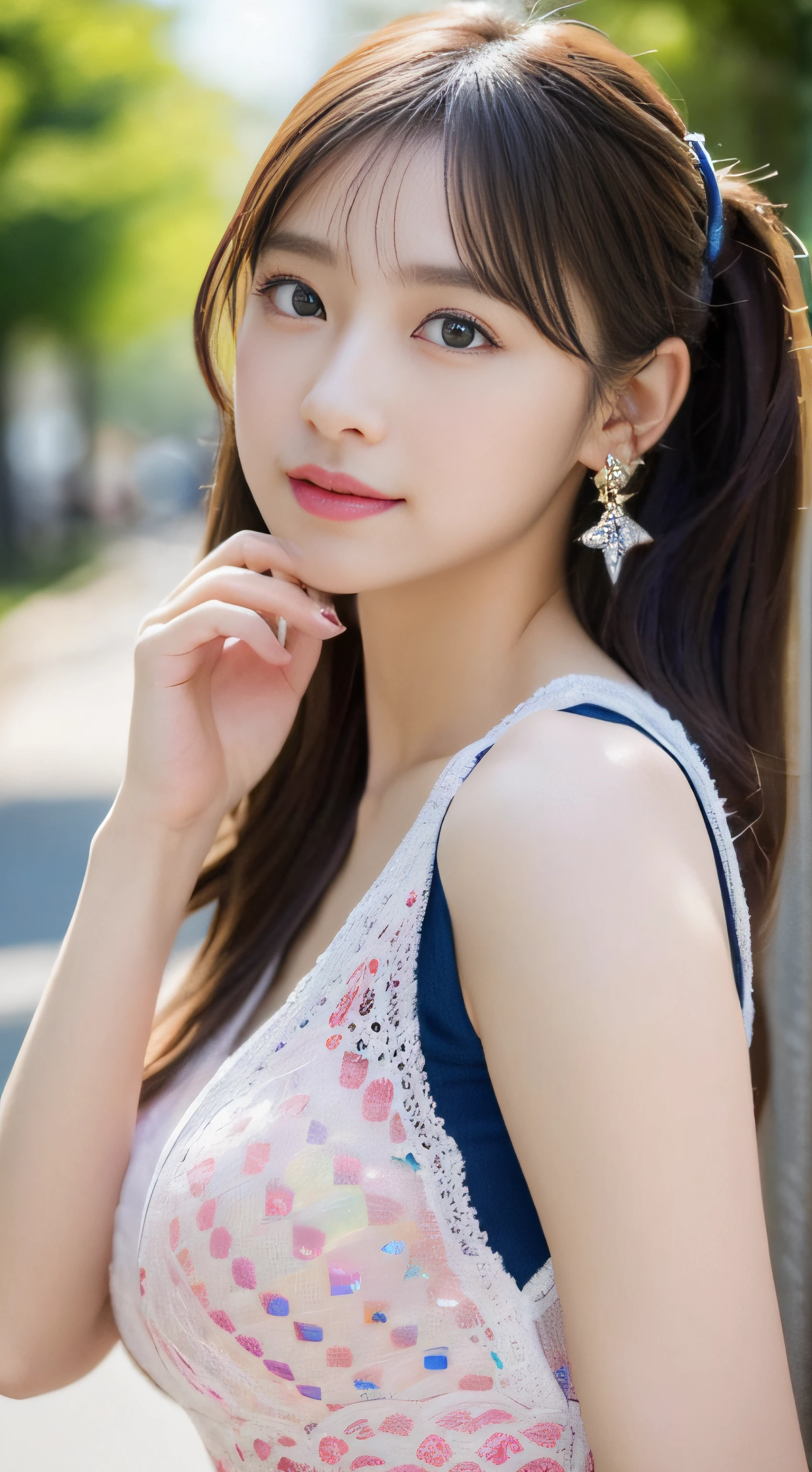 masutepiece, Best Quality, japanaese girl, 8K, Raw photo, top-notch quality, masutepiece, nffsw:1.2, exceptionally detailed RAW color photo, professional-grade photograph, (Realistic, Photorealistic:1.37), (highly detailedskin:1.2), Ultra-high resolution, (lenz 50mm), (masutepiece, top-quality:1.3)(3女の子:1.5),Joy、(((32K,very high res, high detailing, highly accurate,Masterpiece Girl 1))),Raw photo & realistic atmosphere,beautiful dark blue eyes,Detailed mouth,Glossy lips,Detailed eyebrows,Soft white skin that shines with every detail,,Eyes drawn in detail、Very beautiful eyes with azure eyes,Detailed lips、Very beautiful face,Very well-formed face、Lifelike face,shiny beautiful lips,Beautiful eyebrows,Infinite reality,Best design,（Insanely cute Japan 16-year-old girl,Healthy style,Beautiful breasts with big breasts,Very cute beautiful girl,Little Girl：1.5）,Best Natural Makeup,Japanese ido,Korean Idols,Young sensual idol,Moist eyes,Dark beautiful eyes,Beautiful butt,beauty legs,,camel's foot,,Skinny Fingers,Detailed beautiful legs：1.3),超A high resolution、,Natural and realistic face,Back lighting,Pure eyes are too cute,(((photorealisim))),Reality Live Action,（Fashionable earrings,,a necklace,A bracelet,gyuru,Glossy nail art：1.6）,（Colorful cheergirl costume with high detail design,Cheerful Cheergirl,17-year-old loli girl,light brown hair,braided ponytails,,独奏,natural make up：1.7）,（Beautiful cheerful girl,Show full-body costume,squatting and opening legs,amorous,I'm rooting for you,Packed match venues：1.8）Laugh more, Laugh more,Amazingly beautiful female athletes, lace top,(Super White Metallic Bright Red Holographic Lace Top:1.2), Chic muscular body:1.4,(top-quality、8K、32K、​masterpiece、nffsw:1.3),(Photorealsitic:1.4),(The ultra -The high-definition),(Ultra-realistic 8kCG),Raw photography, Half body shot, Beautiful shadow gradient, Colossal tits, Perfect Lighting, Beautiful and well-groomed face, beautidful eyes, Detailed lips, Double eyelids, Red Rainbow Matt Latex Rubber　erotick　Hotel　a bed　natta　Matte Gloss　Cyan Green Orange Red Purple Black Magenta Blue Lime Green ,The background is a simple color