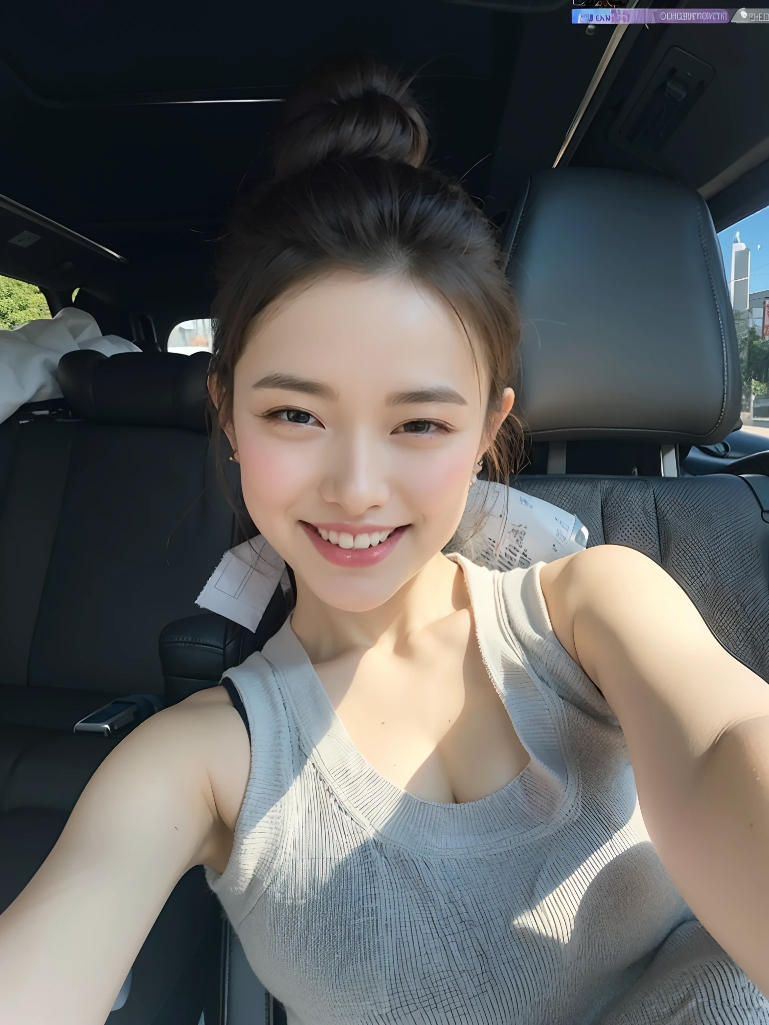 (((Medium hair))), best qualtiy, 8K, hdr, A high resolution,Redlip, absurderes:1.2, blur backgroun, Background bokeh:1.2, photography of, (RAW photo:1.2), (真实感:1.4), (Masterpiece:1.3), (complexdetails:1.2), 1girll, 独奏, japanaese girl, delicated, Beautiful detailed, (Delicate double eyelids), (Detailed facial features), Bigboobs, (((Large breasts))), Skin Firm, (Looking_at_peeping at the viewer), From_Front, (being thin),(best qualtiy:1.4),(超A high resolution:1.2),cinematic lighitnglamplight,(Extremely detailed illustration),(Gloss on lips,best qualtiy,超A high resolution,depth of fields,Caustics,Extensive illumination,naturalshadow,85mm, f/1.4, iso 200, 1/160s:0.75),1girll, Solo, (((Silk vest))) Smile, ((silk garment,pleatedskirt,Classroom))