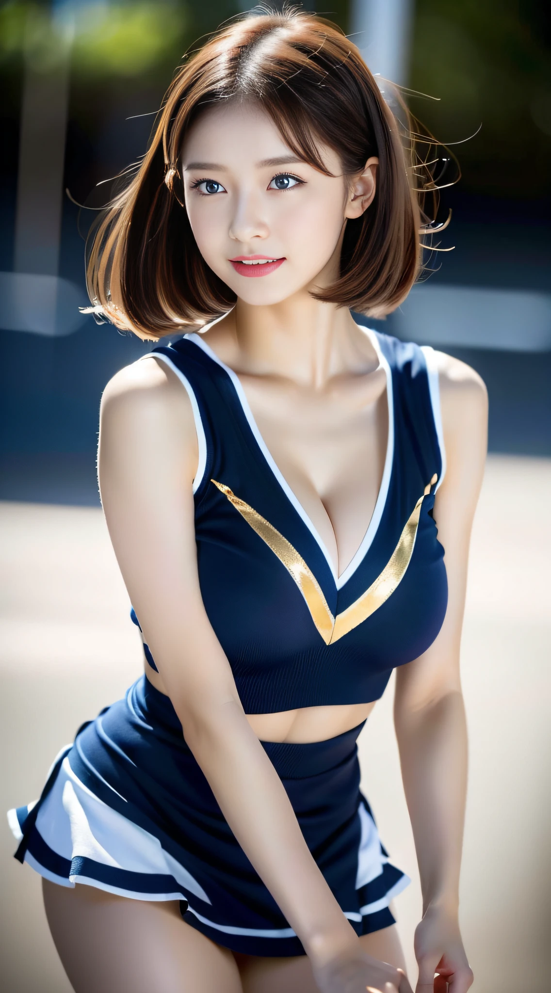 (((32K,very high res, high detailing, highly accurate,masterwork))),Raw photo & realistic atmosphere,beautiful dark blue eyes,Detailed mouth,Glossy lips,Detailed eyebrows,Soft white skin that shines with every detail,,Eyes drawn in detail、Very beautiful eyes with azure eyes,Detailed lips、Very beautiful face,Very well-formed face、Lifelike face,shiny beautiful lips,Beautiful eyebrows,Infinite reality,Best design,(Insanely cute Japan girl,Healthy style,Beautiful breasts with big breasts,Very cute beautiful girl,Little GirlBest Natural Makeup,Japanese ido,Korean Idols,Japan Cheer Girl,Korean Cheergirls,Moist eyes,Dark beautiful eyes,Beautiful butt,beauty legs,,camel's foot,,Skinny Fingers,Detailed beautiful legs:1.3),超A high resolution、,Natural and realistic face,Back lighting,Pure eyes are too cute,(((photorealisim))),Reality Live Action,(Simple piercing,Glossy nail art:1.1),(short hair with shiny red hair,Horizontal marshalling,独奏,natural make up:1.3),(Beautiful cheerful girl,Packed match venues:1.3),(Full Body Costume Display,Photograph the whole body,Colorful and sexy cheergirl costume based on gold and high detail design,Sexy cheergirl costume with a lot of exposure,Sexy Cheergirl in,High Definition High Resolution Very Beautiful and Cute 17 Year Old Sexy gure Cute Cheering,hair pin,hair adornments,hairaccessories,Micro mini skirt sleeping face down against the ground,teens girl1,Beautiful but unique poses and hairstyles:1.5)