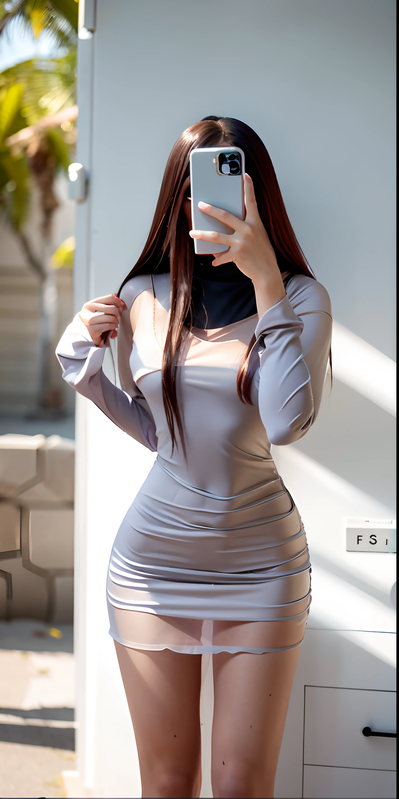 Arakfi woman taking a selfie wearing a short skirt, Sexy dress, Tight dress, see through dresses, revealing stylish dress, Transparent gray dress, Translucent dress, translucent silky dress, is wearing dress, wearing tight simple clothes, tightly dress, light half opened dress, wearing dresses, simple dress, beautiful silky dress, Gorgeous young Korean woman, dress