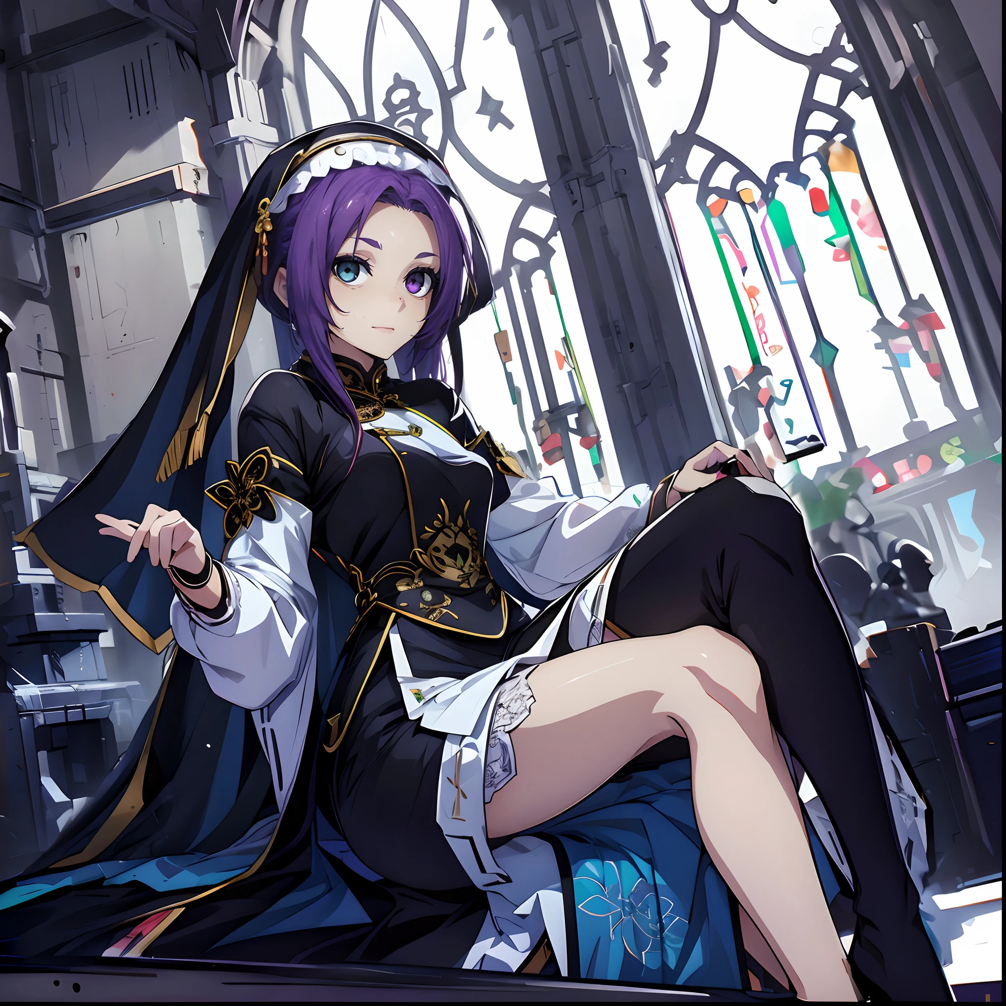 Heterochromia, green eyes, purple eyes, beautiful facial features