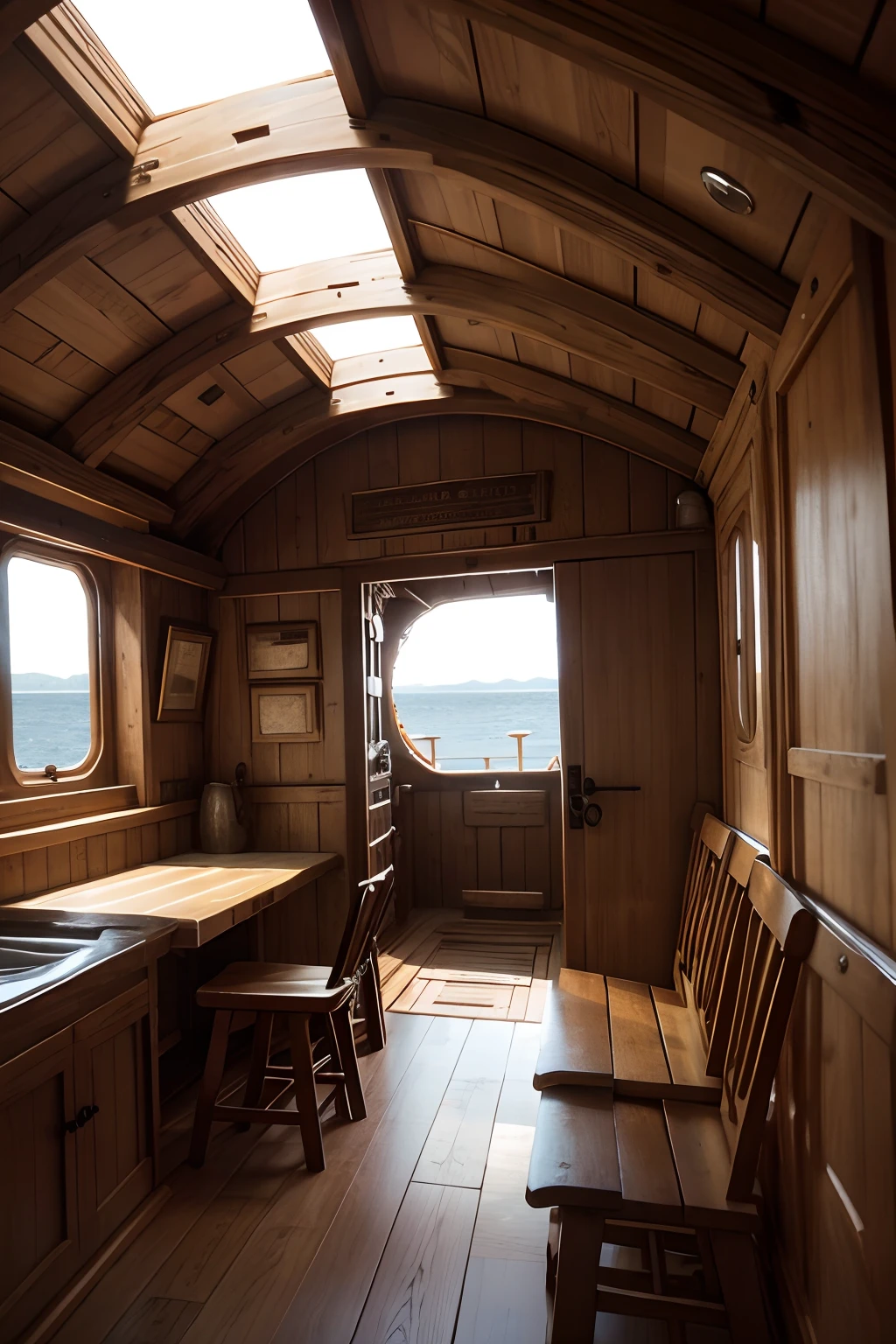 Ancient ship wheelhouse