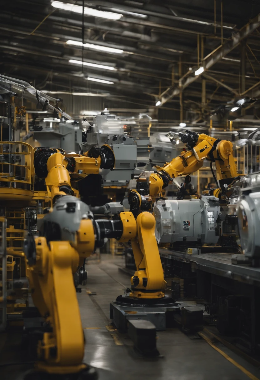 droid,Manipulators are being manufactured,Train products,production line,Lean management,Workers are supervising,future-tech