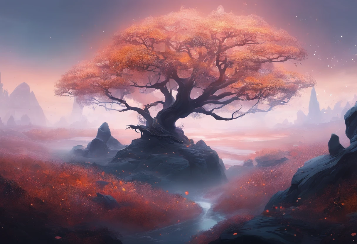 Boundless black land,Dotted white stones,Withered trees,A world without life,