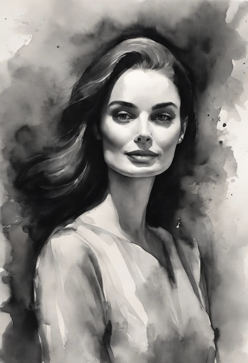 A black and white photo of a woman in a turtleneck, looks like audrey hepburn, inspired by Marina Abramović, winona ryder, 张曼玉, Beautiful Katerona Balf, author:Sergio Burzi, inspired by Olga Rozanova, Inspired by Clifford Ross, author:Sylvia Dimitrova, Inspired by Catalina Talabotti, author:Clifford Ross, Place your hands under your chin, Long hair, Black clothes,
