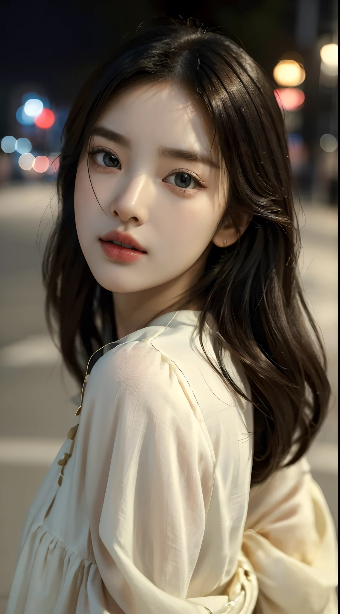 (best quality,16K,highres,masterpiece:1.2),ultra-detailed,(realistic,photorealistic,photo-realistic:1.37),Korean fashion beauties,cute and innocent,detailed eyes and face,beautiful detailed lips,long eyelashes,(lovely,charming:1.1),colorful street background,stylish clothes and accessories,portrait style photography,vivid colors,street lights.
