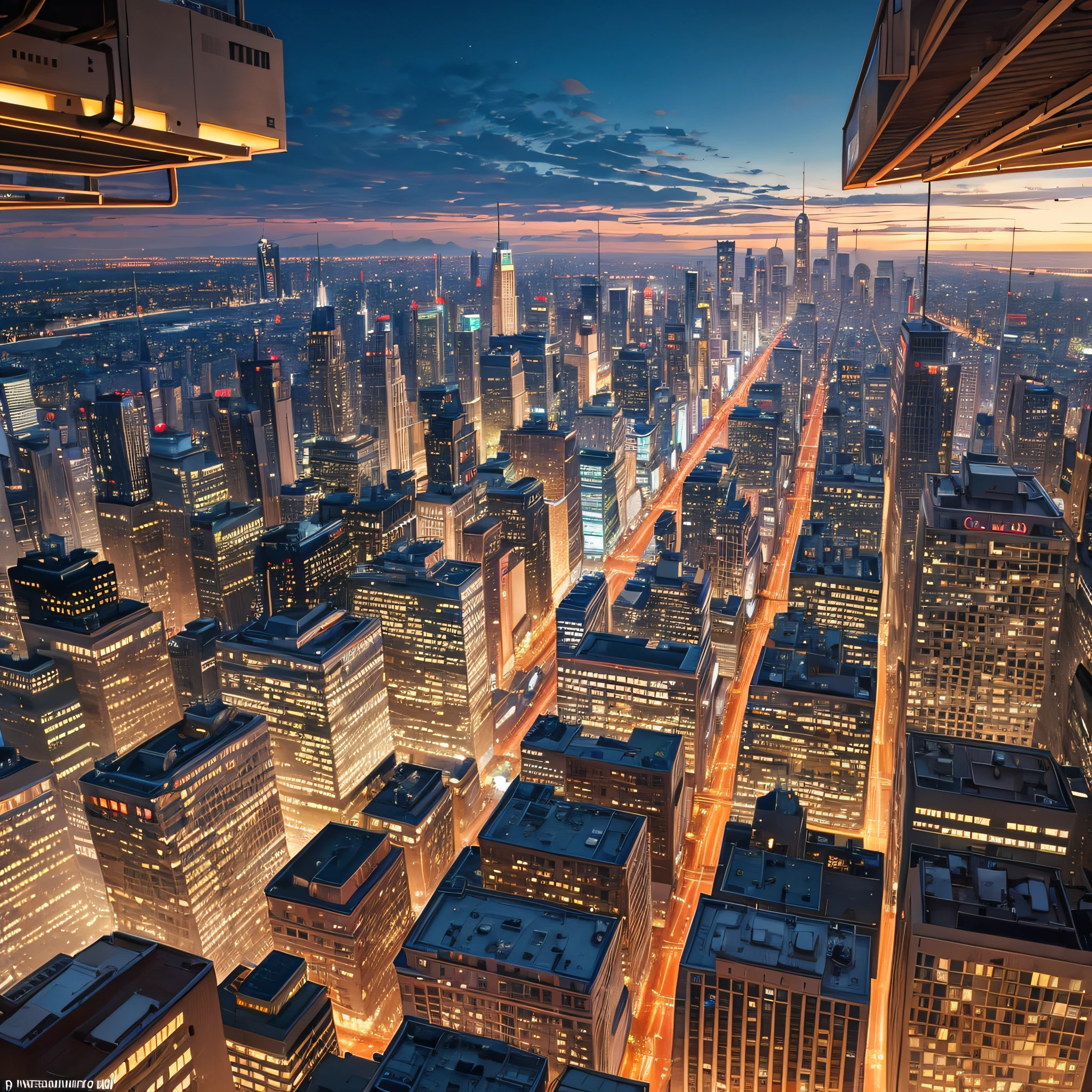 Cityscapes:

Iconic city skylines with towering skyscrapers illuminated at night.
Picturesque streets lined with colorful buildings and charming cafes.