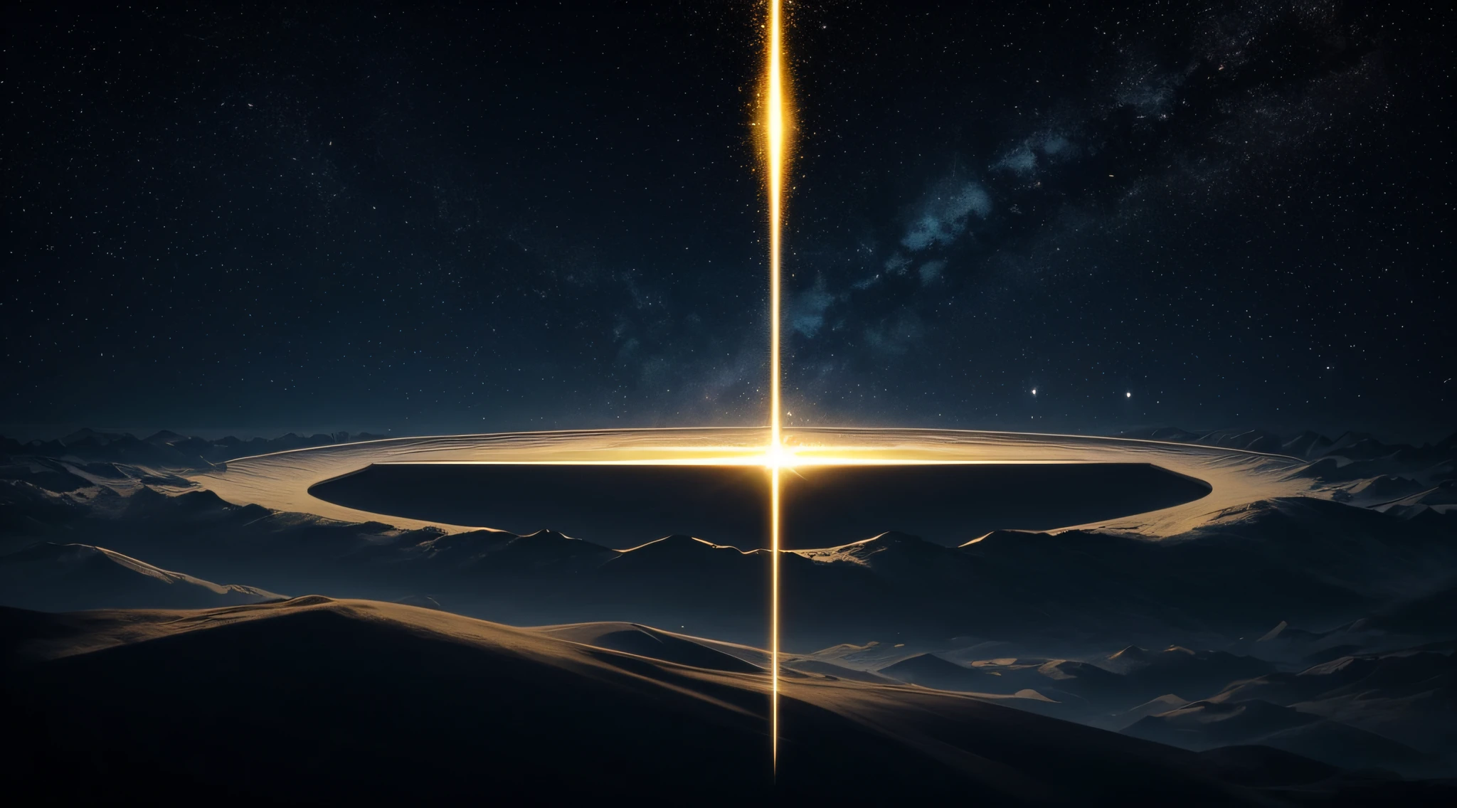 Background setting:
Choose a background that looks like a dark and infinite space. This background can be obtained from Google Images or other image resources.
Text Placement:
Place the text "Then God said,,,,, 'Let there be light,' And there was light." In the center of the screen, Vertical and horizontal alignment.
Use Gothic or other classical typefaces that complement the biblical text.
Text style:
Style your text in gold or gold to emphasize the sacredness.
Add a shadow effect to make the text appear to float...
Light and glow effect:
surrounding "Let there be light" section, Add bright lighting effects.
Shine a light on the text, As if emitting light.
Celestial elements:
Add celestial elements to the upper part of the image, Representing the sky. The sky can be depicted as blue or dark outer space.
These include cosmic elements such as stars or galaxies, Creating a mystical and sacred atmosphere..
Color Palette:
Use a color palette that includes dark blue to compose the entire image, Gold, Yellow gold, white, And black.
Details and textures:
It adds detail and texture to the image to give it a more realistic and three-dimensional look., Bring it to life.
Composition:
Adjust the composition of the image to emphasize the important parts of the passage. make "Let there be light" and of the "There was light" Use lighting and text styles to stand out.