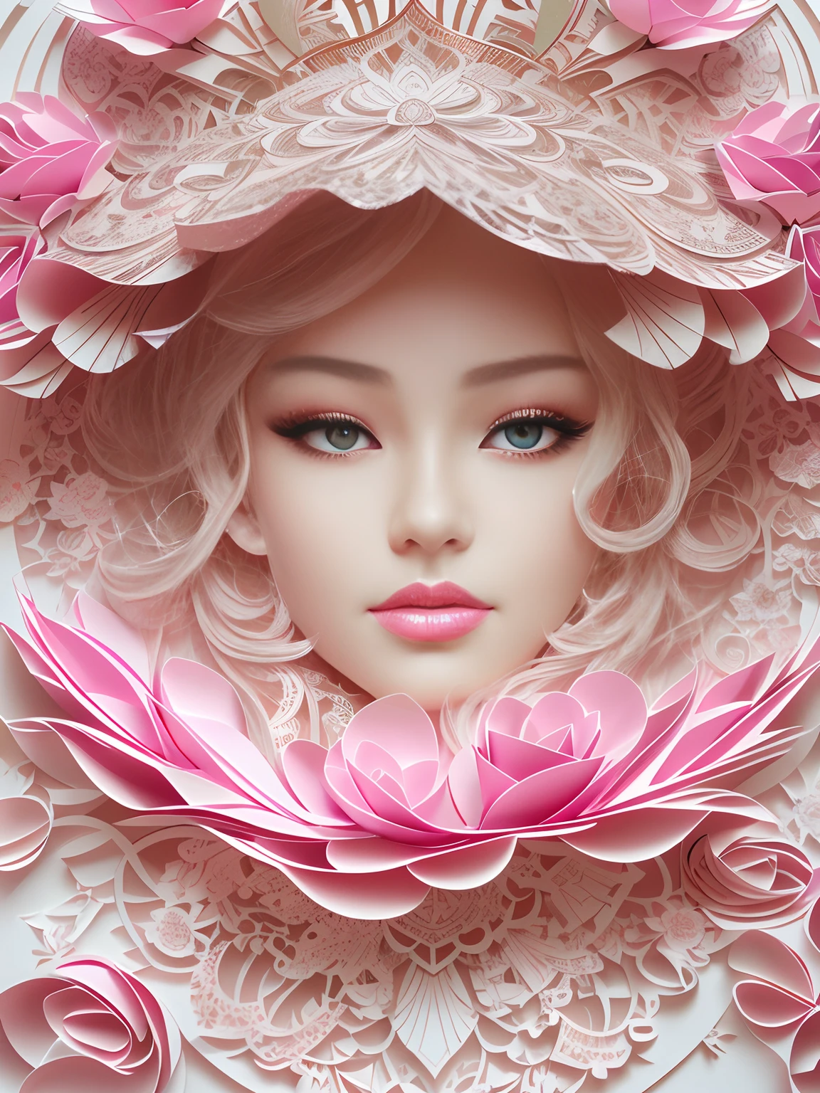 tmasterpiece,k hd,8K,rendering。(((arte em papel cortado,Flat paper cutout,paper art,layered paper art,paper cut out,Hollow-out on,sculpted)))。((barbiecore,ballet dance,Cake dress,Lace skirt)),3D立体,Complex digital art,, karol bak uhd, intricate beautiful faces, gorgeous digital art, beautiful gorgeous digital art, beautiful intricate face, Beautiful digital artwork, beautiful digital art, digital intricate art, stunning digital art, Beautiful art UHD 4 K, intricate wlop, Very Beautiful Digital Art,(eyes with brightness,lightand shade contrast))