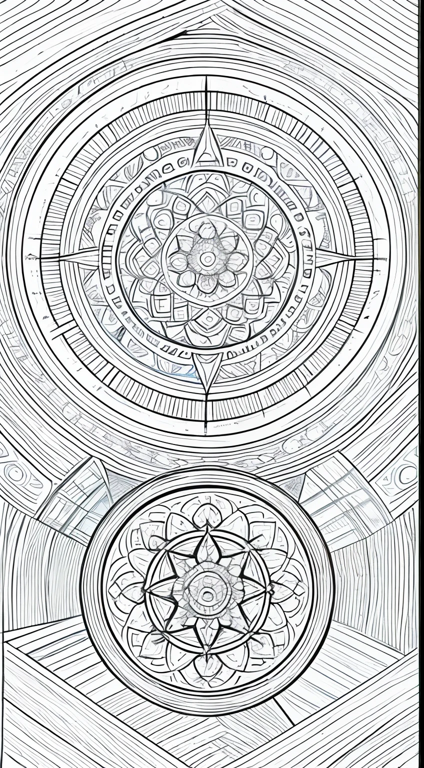Mandala, plane lines, black lines , no colours, Coloring Book for kids , attractive, creative,