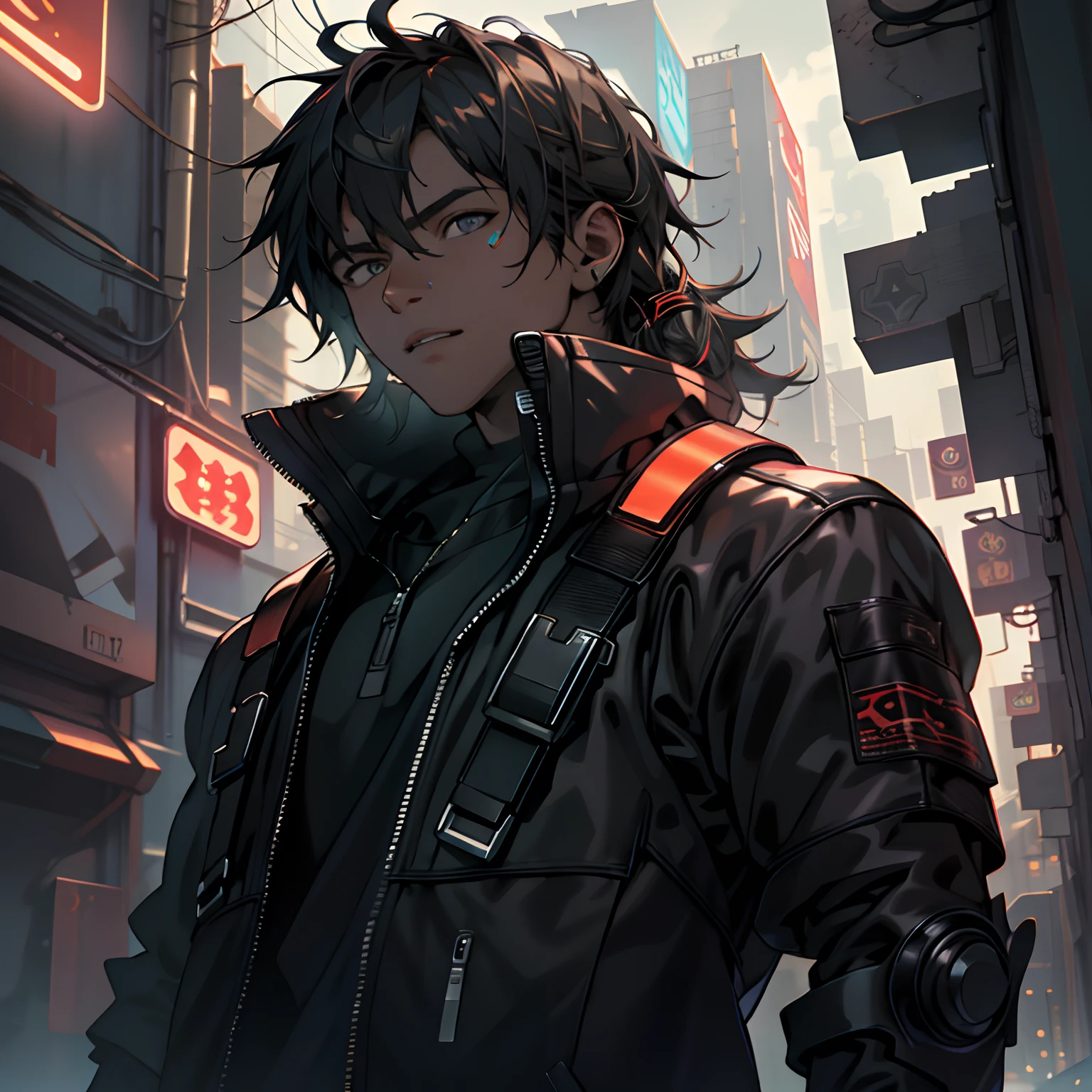 ultra detail, high resolution, ultra detailed, best quality, amazing, top quality, extremely detailed CG unity 8k wallpaper, cinematic lighting, cat fanboy, cyberpunk, dark boy