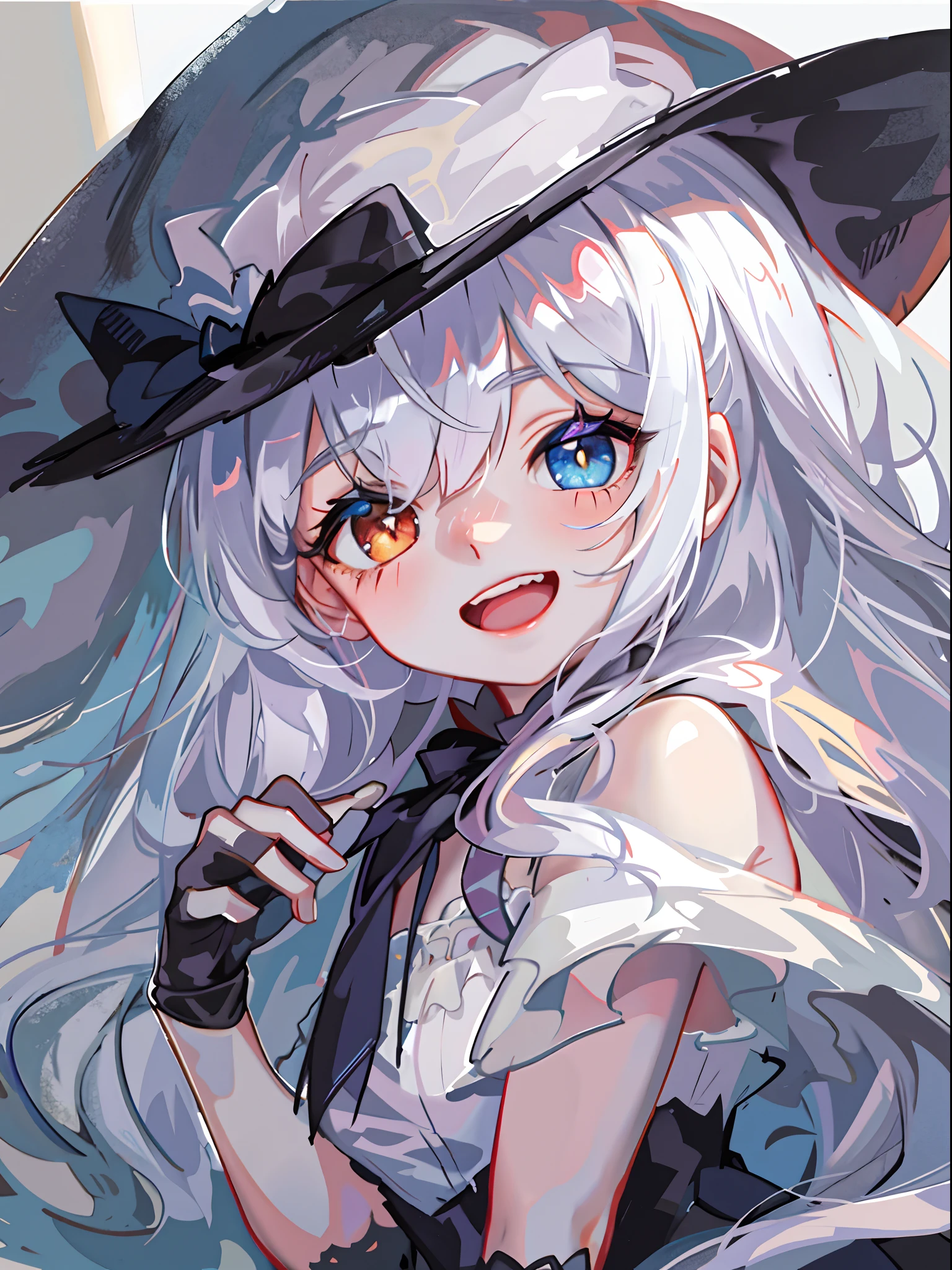 Delicate oil painting,heterochromia, pupils sparkling,