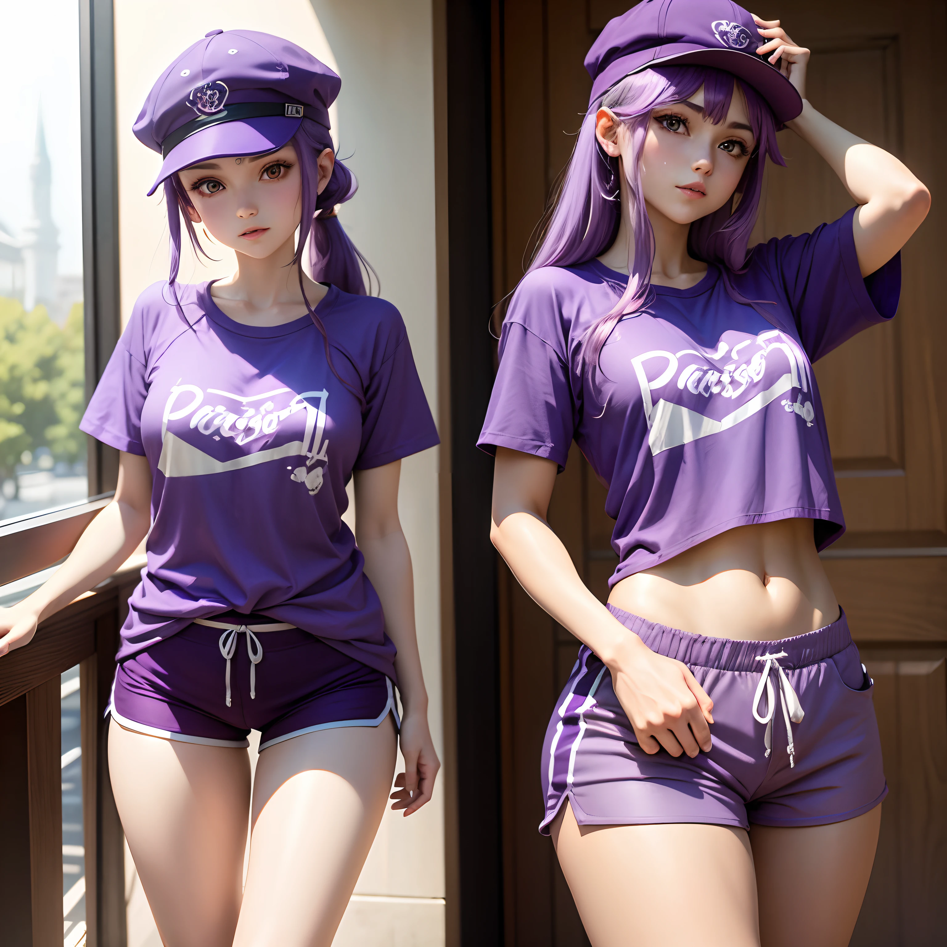 Ash Ketchum in a blue hood , tiny skirt i, pink thong( back)) againist brick wall