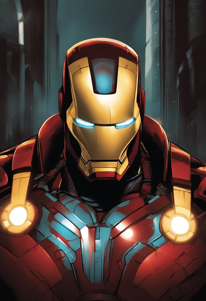 A combination of marvel Ironman and dc Bane