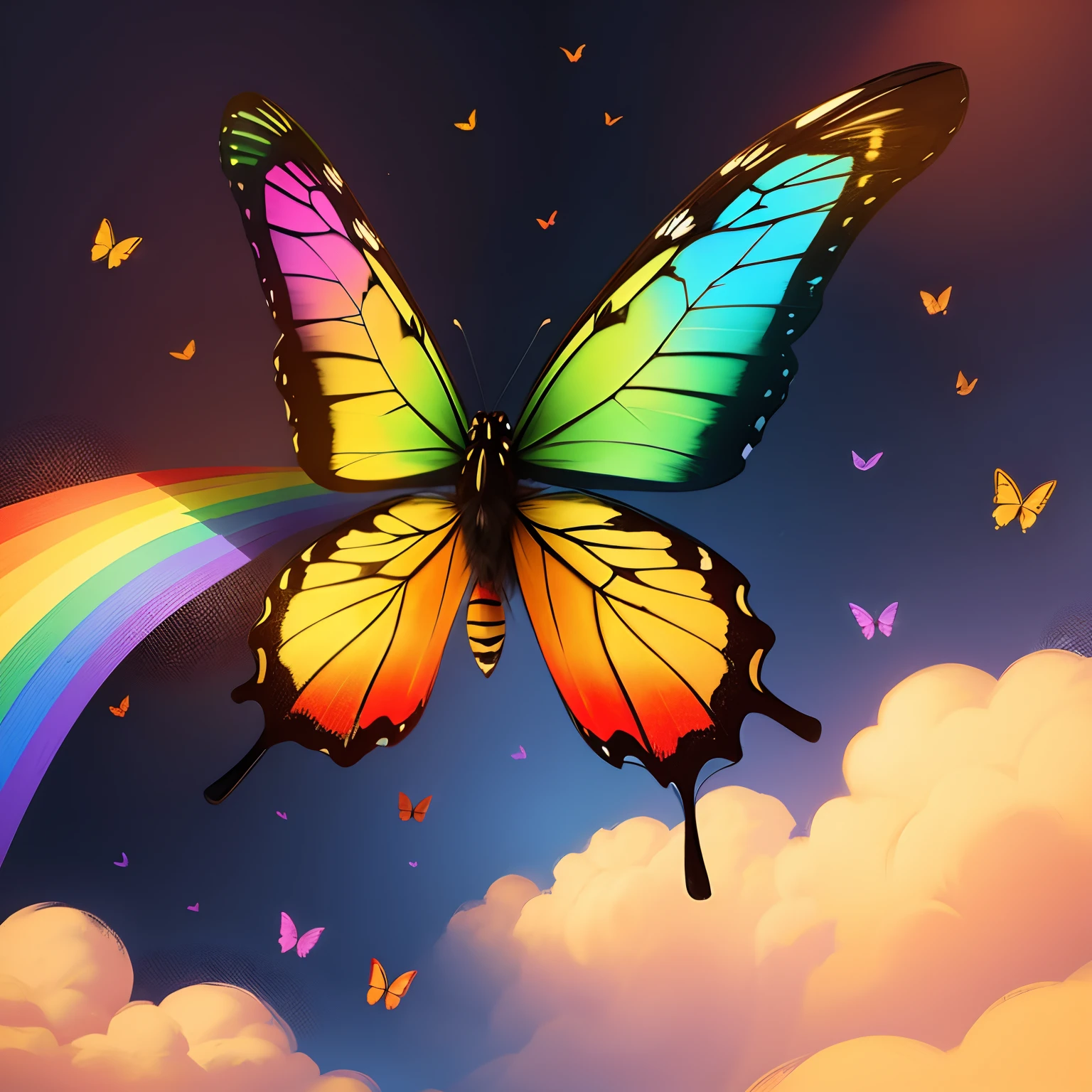 Rainbow winged butterfly --auto
