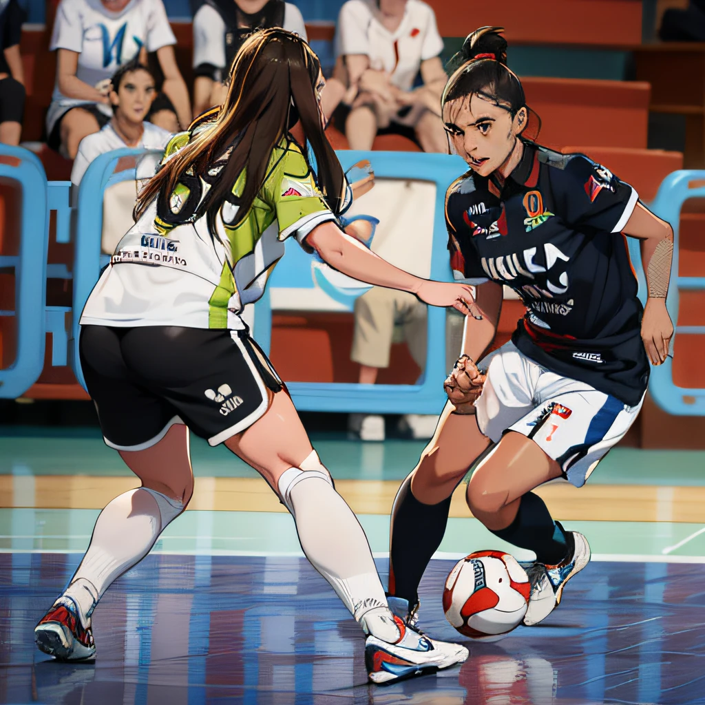 there are two women playing a game of soccer on the court, malika favre, simona sbaffi is the captain, sanja stikovic, mina petrovic, caroline gariba, indoor, professional, sport, ๐ฃ ๐ฅ, laura sava, fernanda suarez, woman, ๐ฃ ๐ฅ๐ฃ ๐ฅ, diego fernandez, elena masci