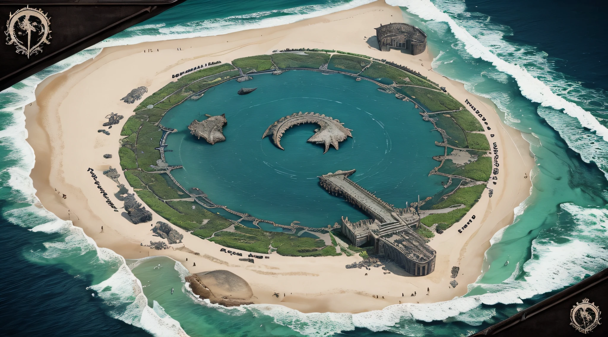 Visualize a mysterious map with marked locations where Kraken sightings have occurred."